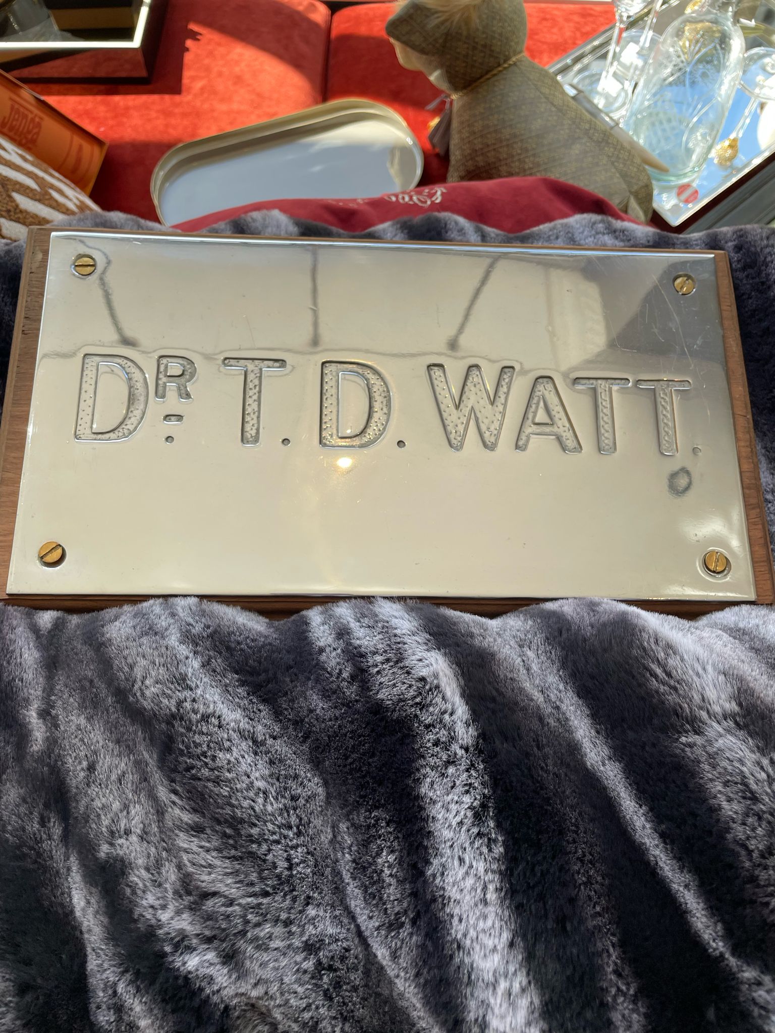 Name Plaque – “Dr T. D. Watt”