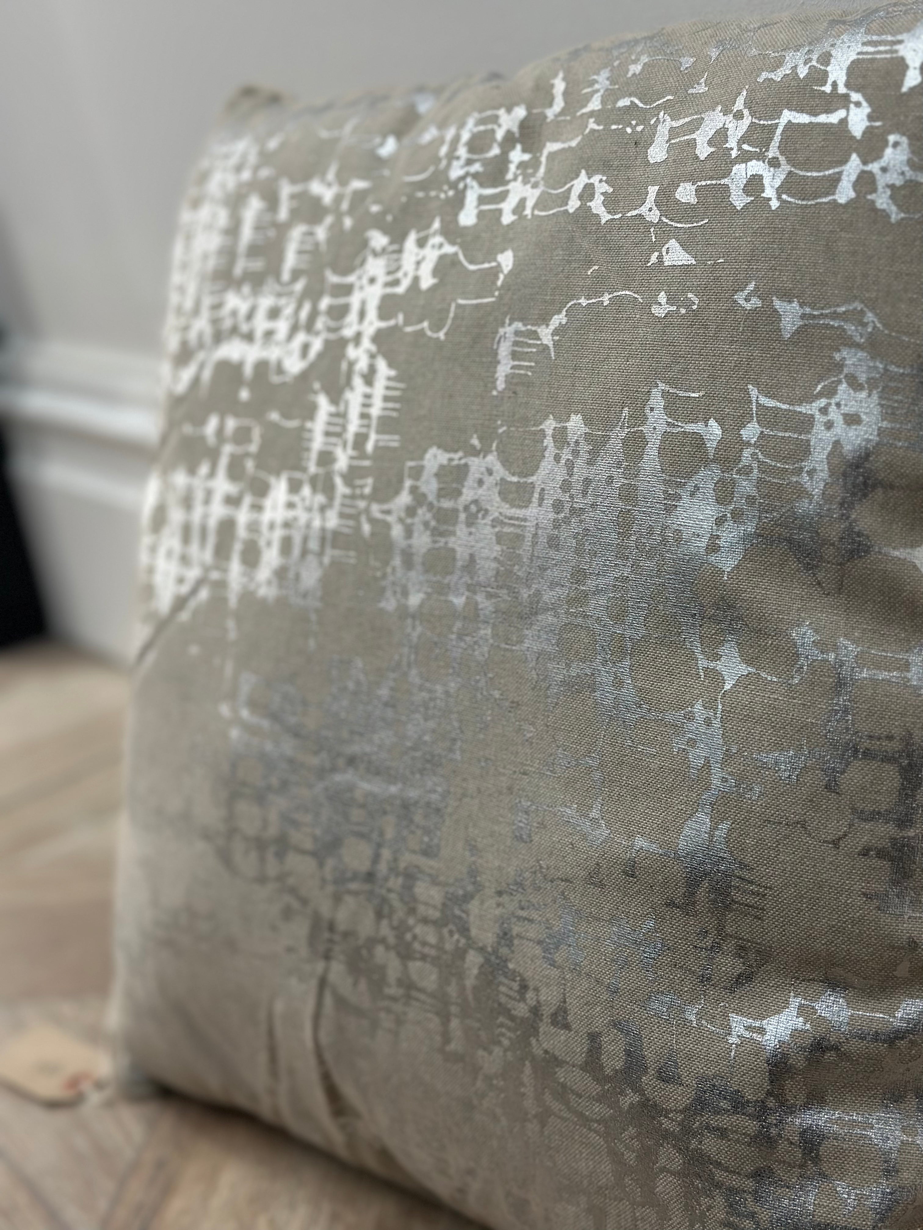 Silver Metallic Detail Cushion