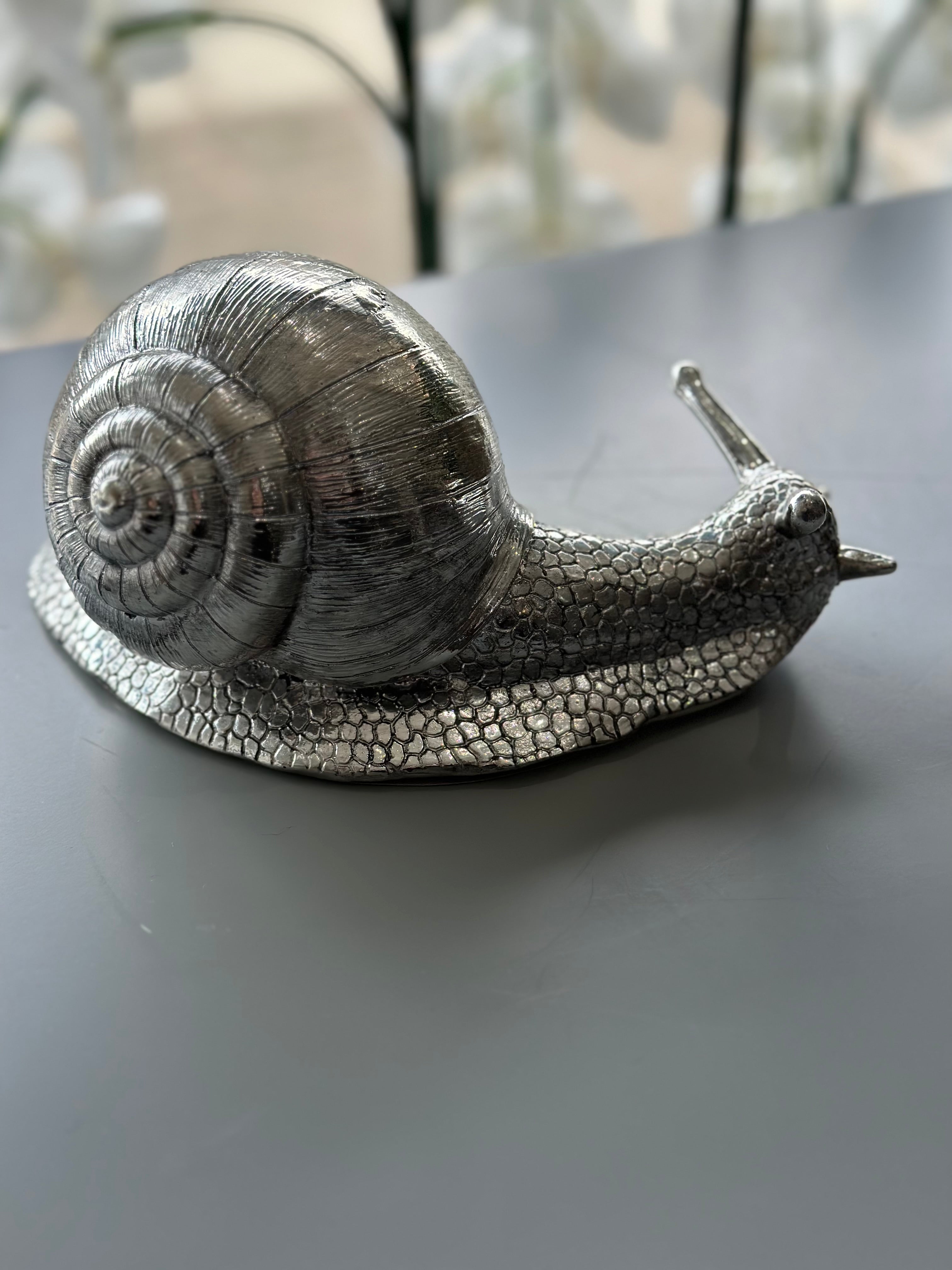 Large Silver Snail Ornament