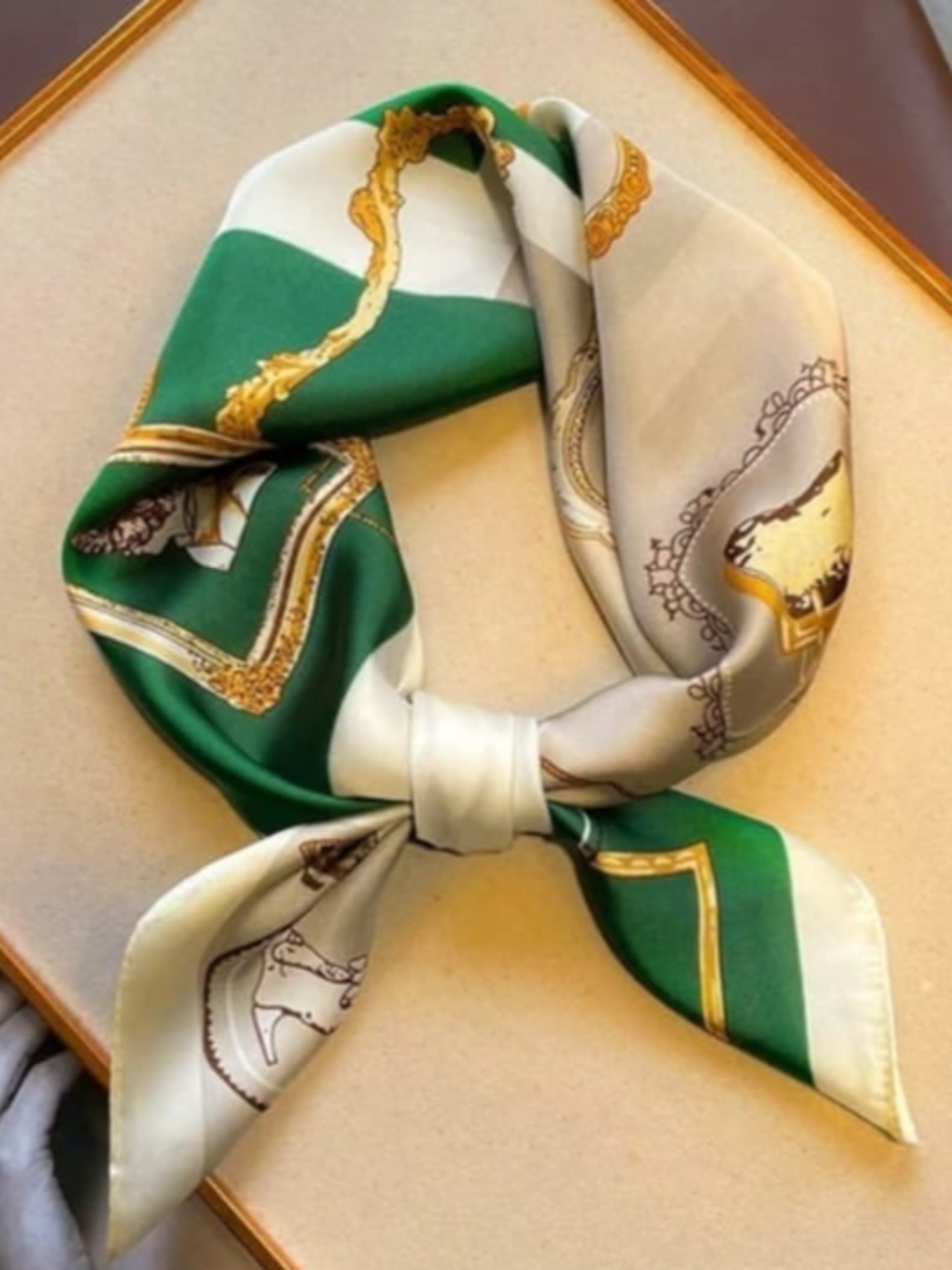 Green Satin Scarf