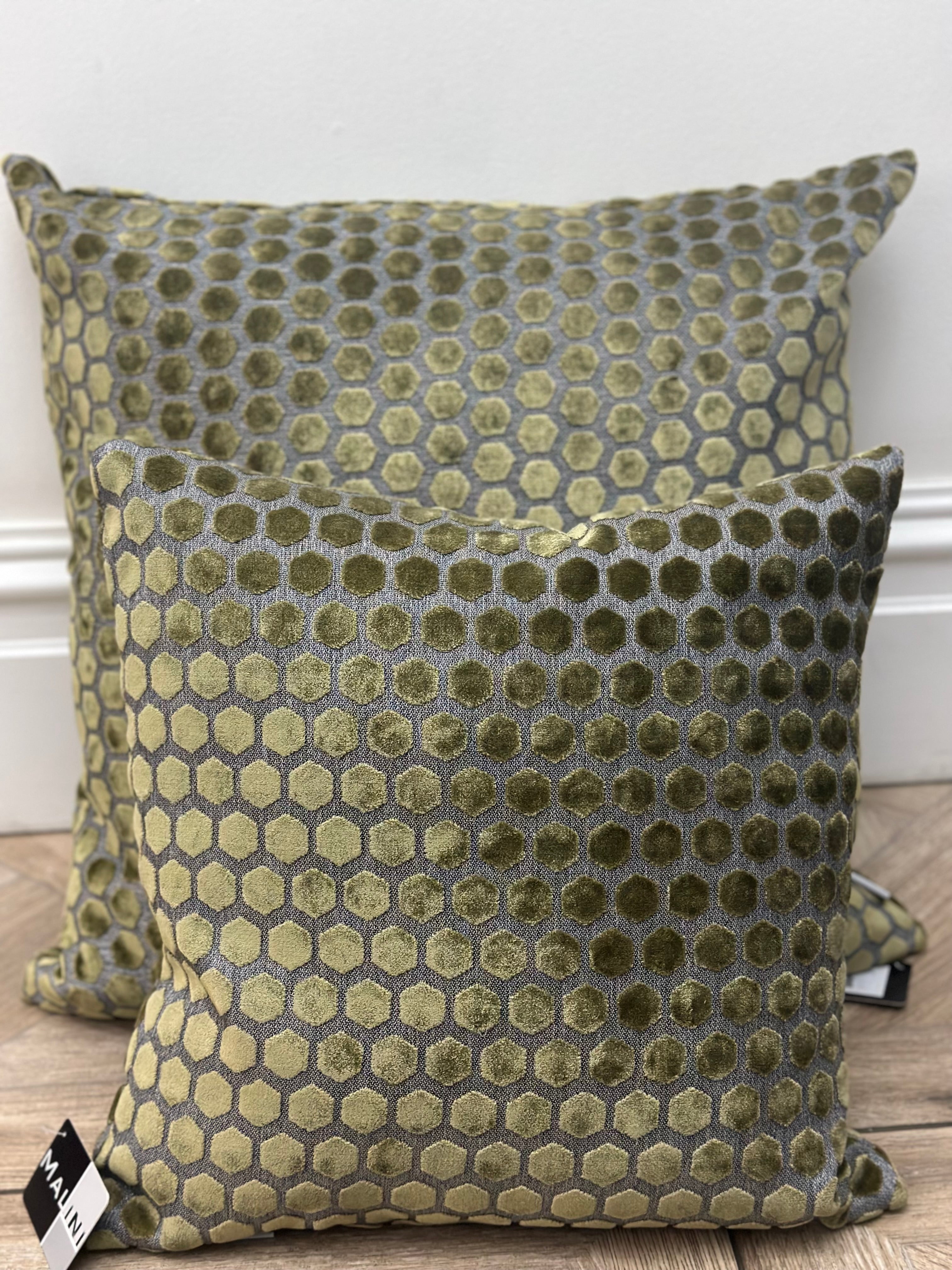 Jorvik Olive Velvet Cushion