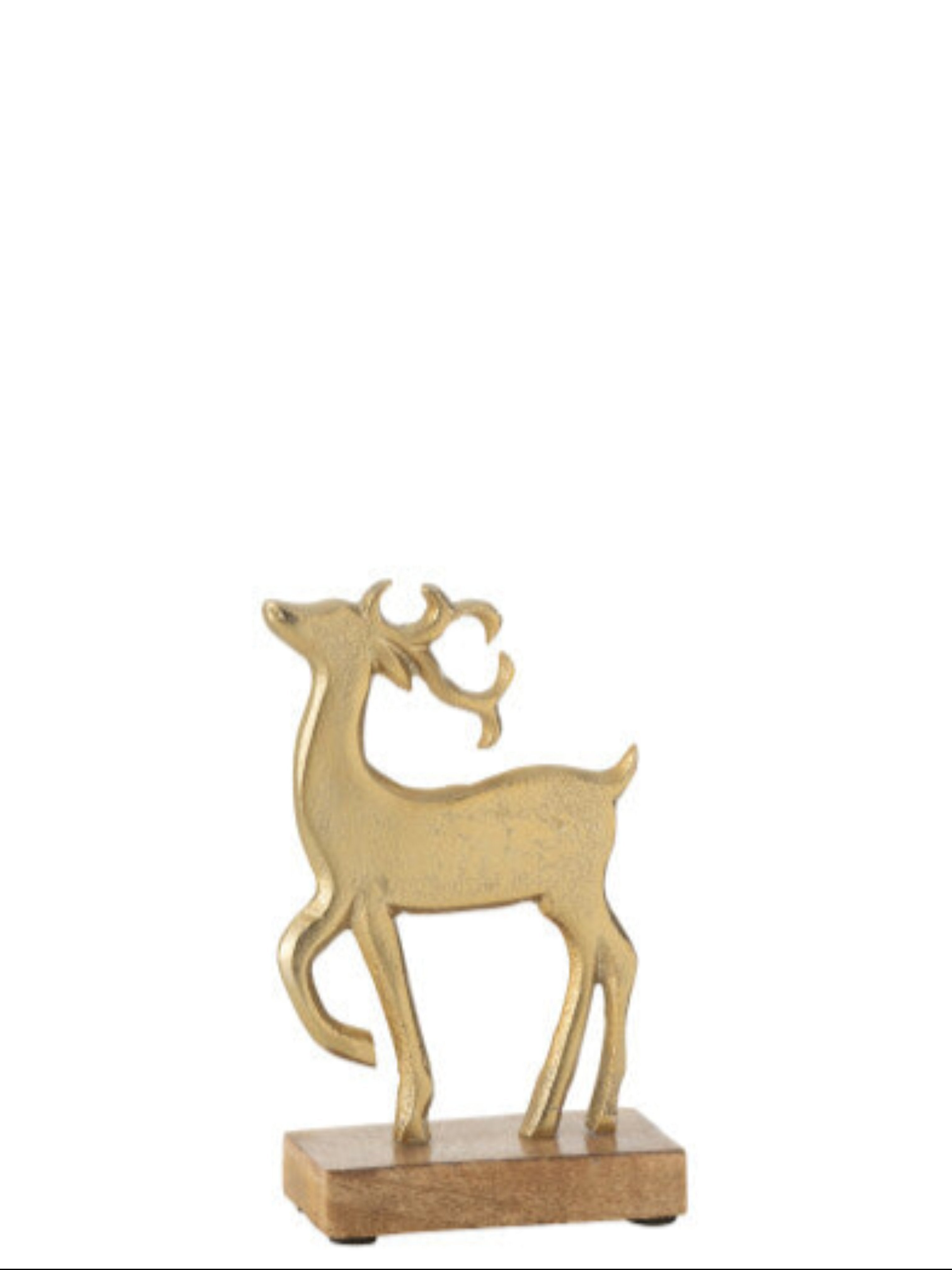 reindeer on wooden stand christmas ornament