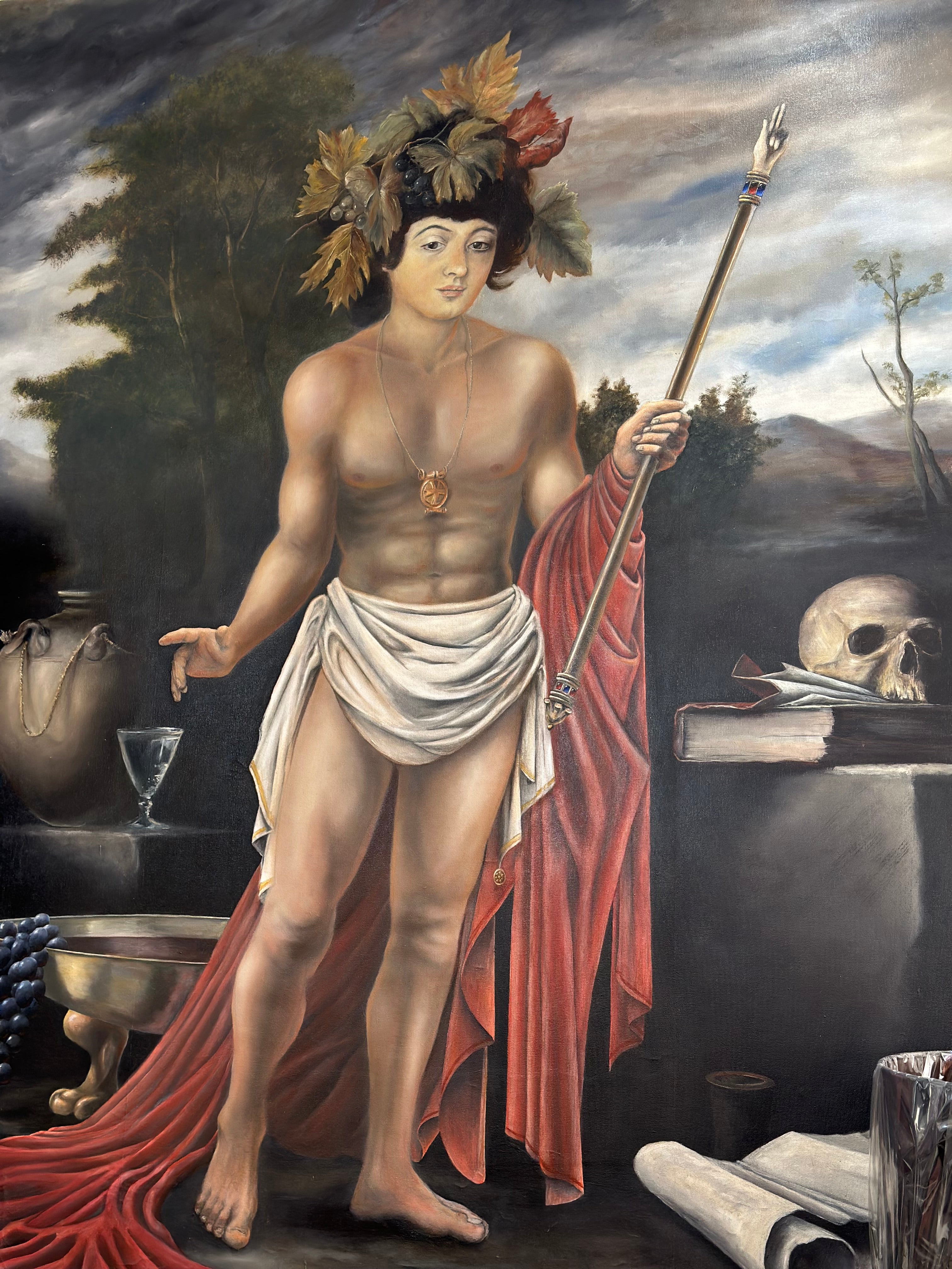 20th Century Bacchus Oil on Canvas