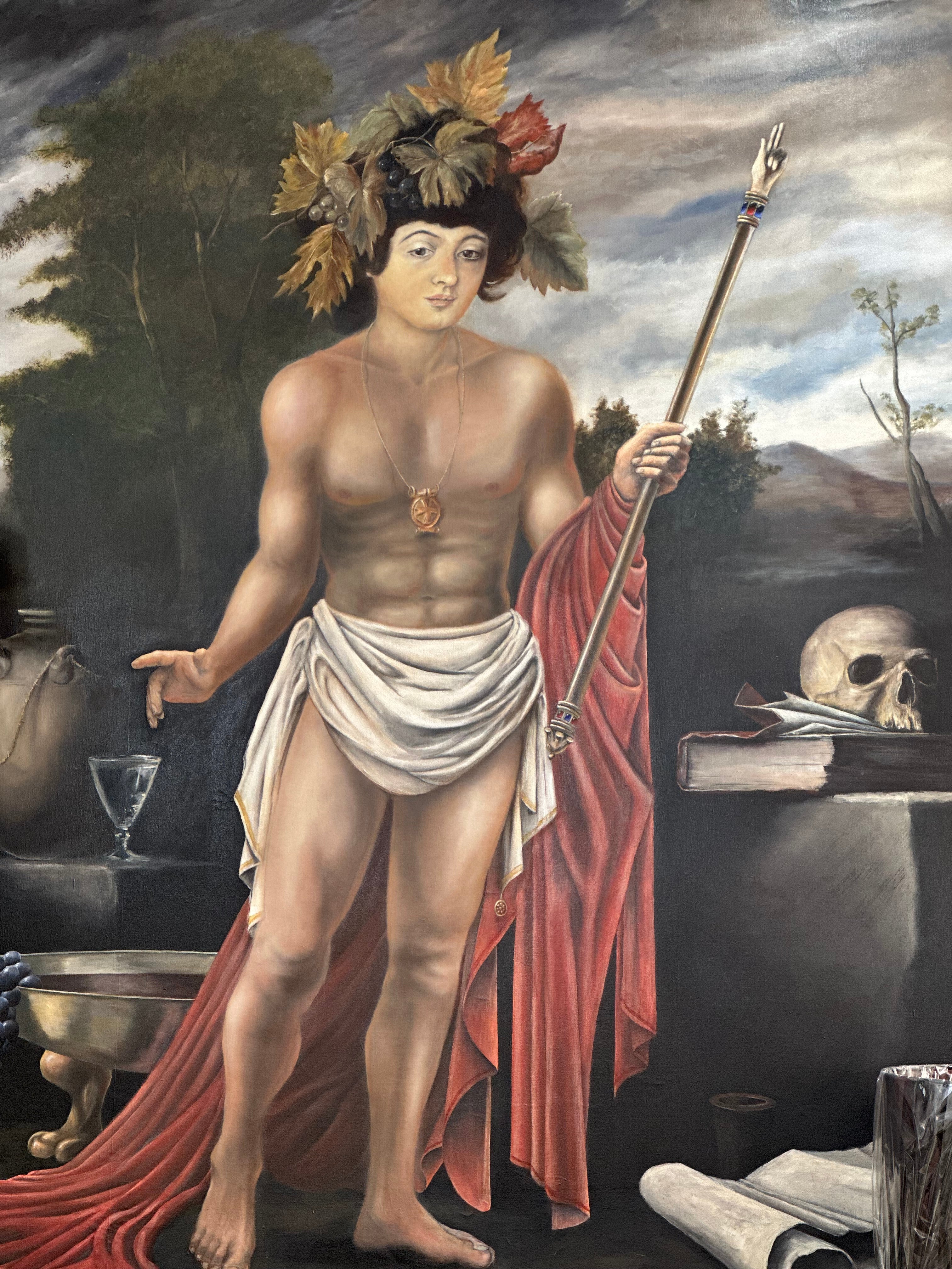 20th Century Bacchus Oil on Canvas