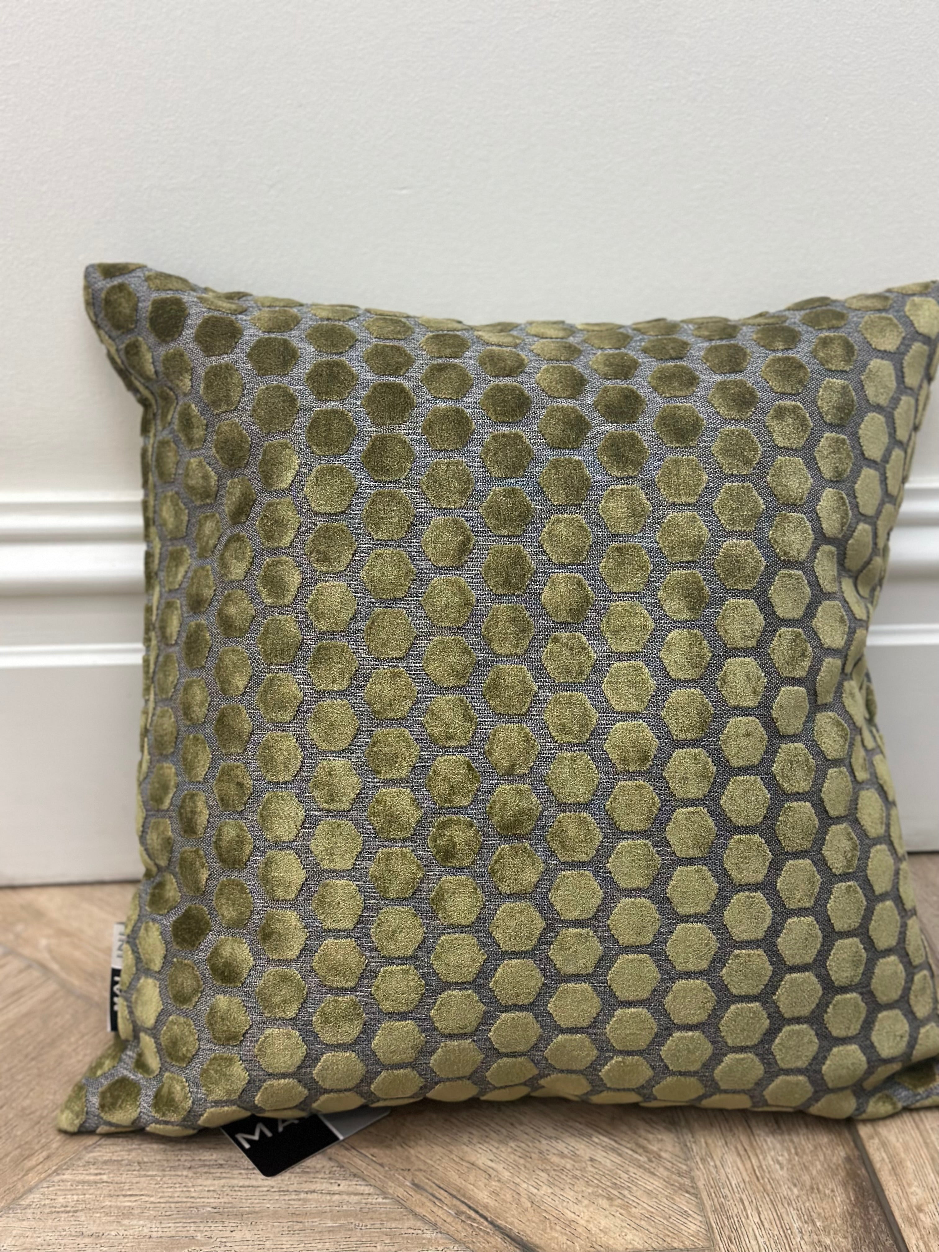 Jorvik Olive Velvet Cushion