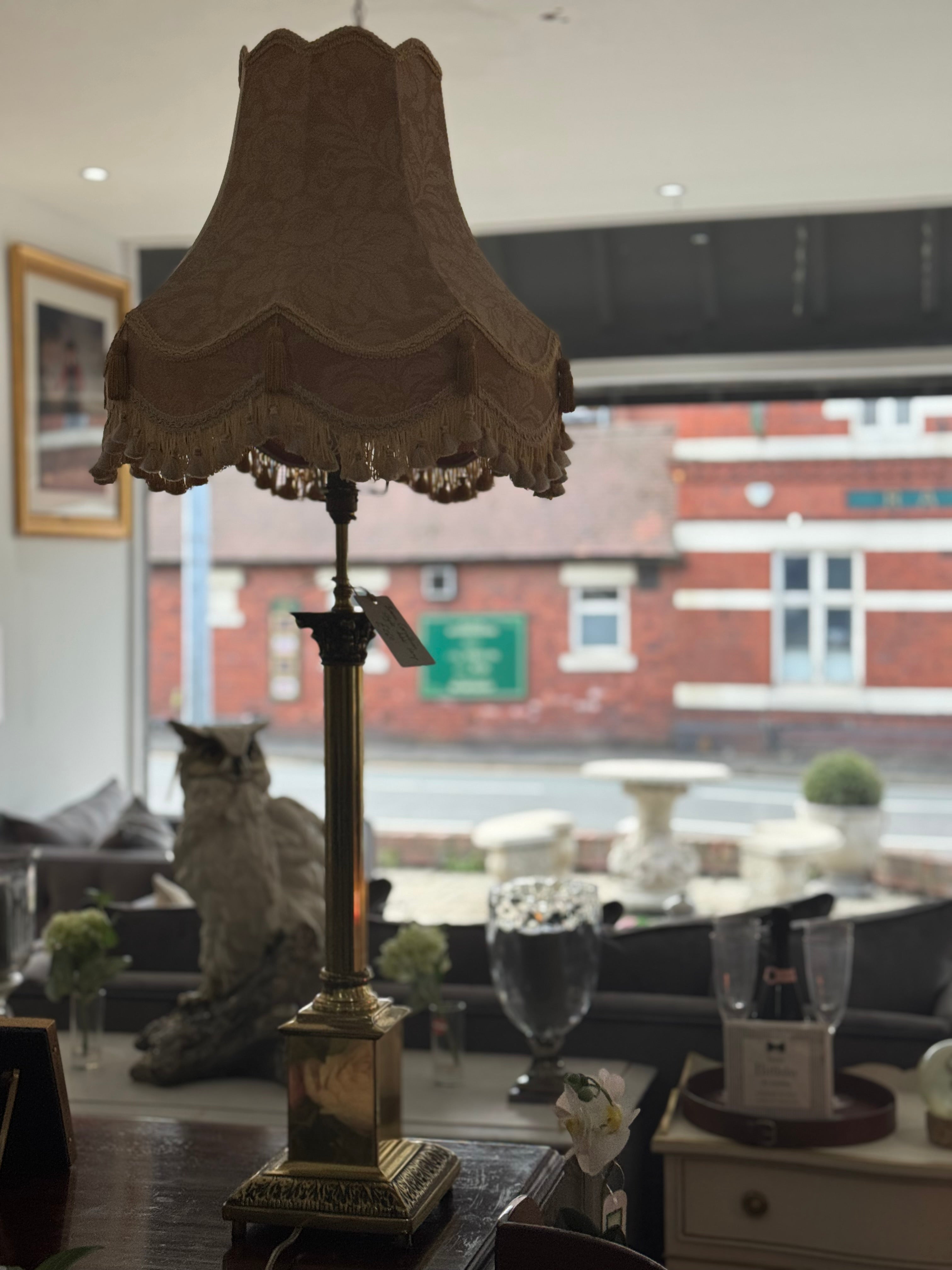 Brass Corinthian Style Table Lamp