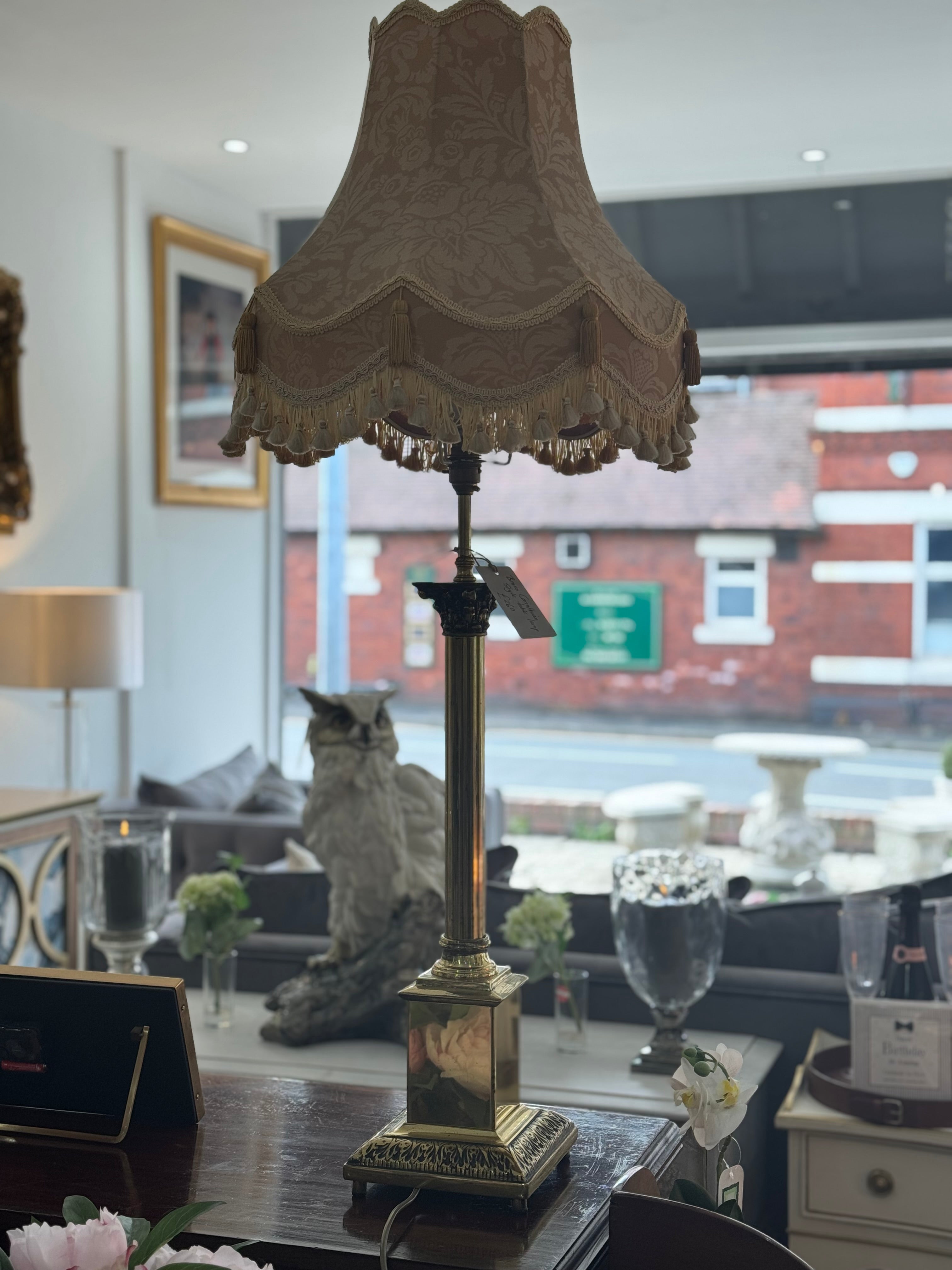 Brass Corinthian Style Table Lamp