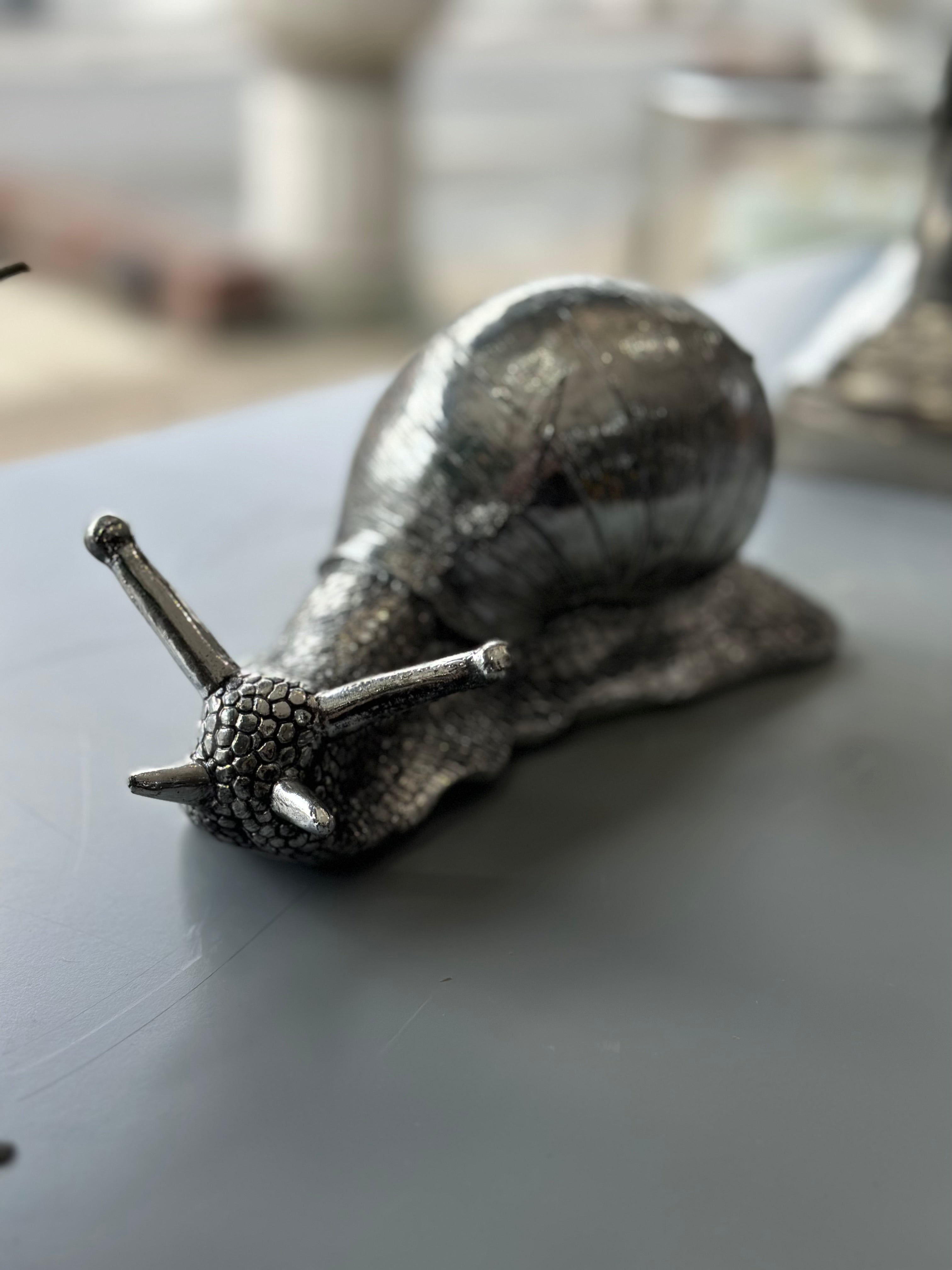 Large Silver Snail Ornament