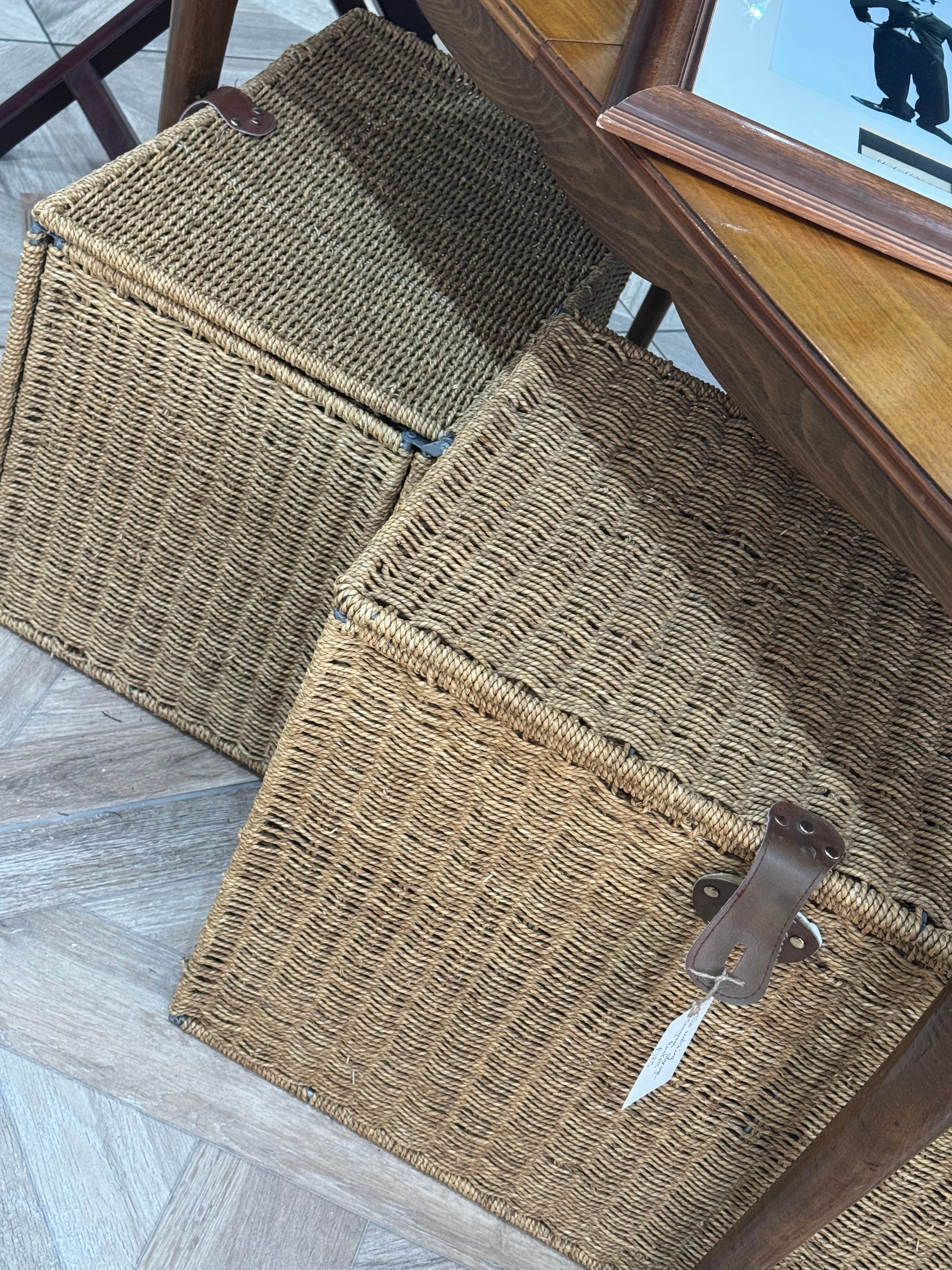 Set of Two Matching Seagrass Storage Baskets