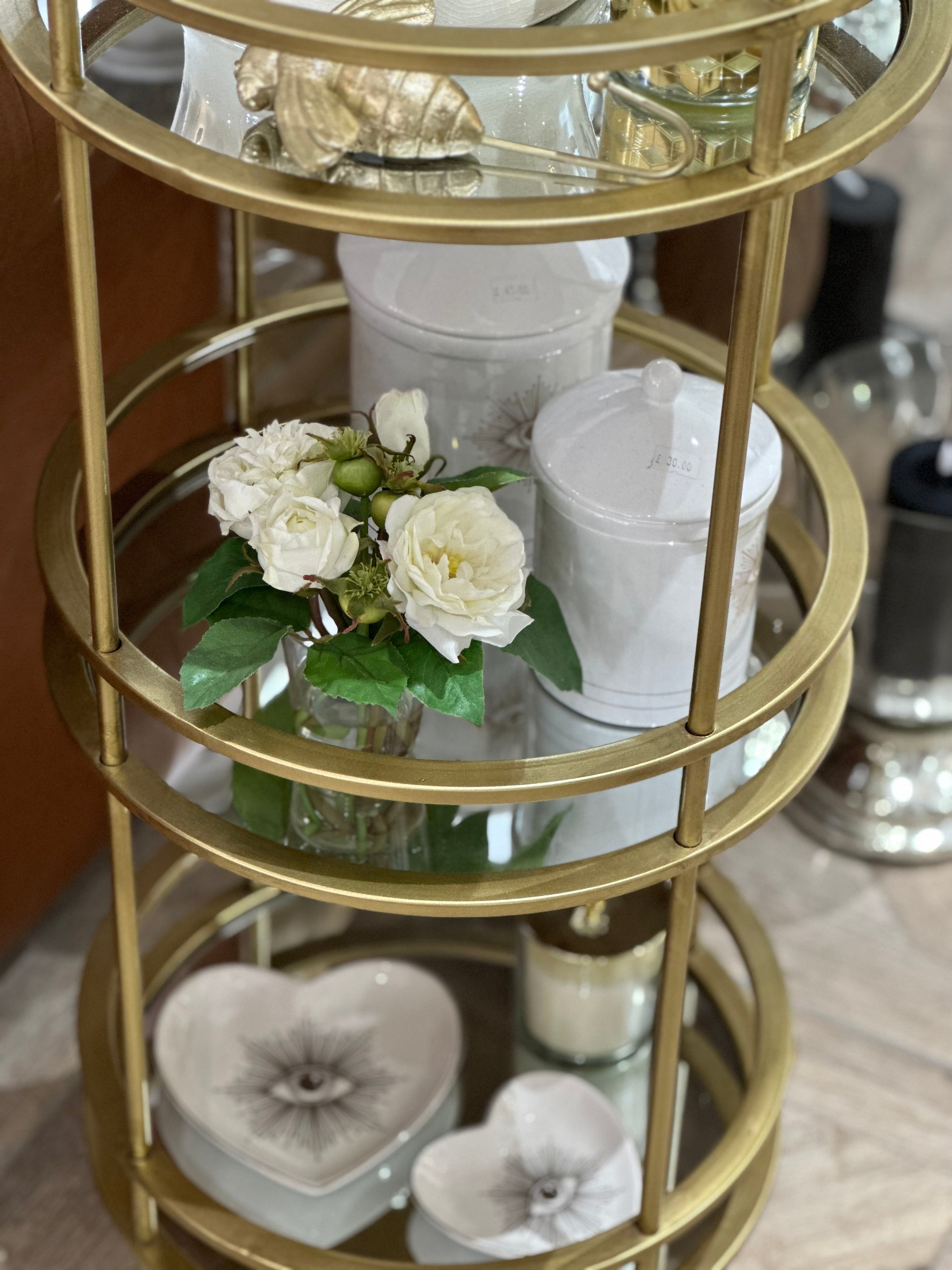 Golden Three Tier Drinks Trolley