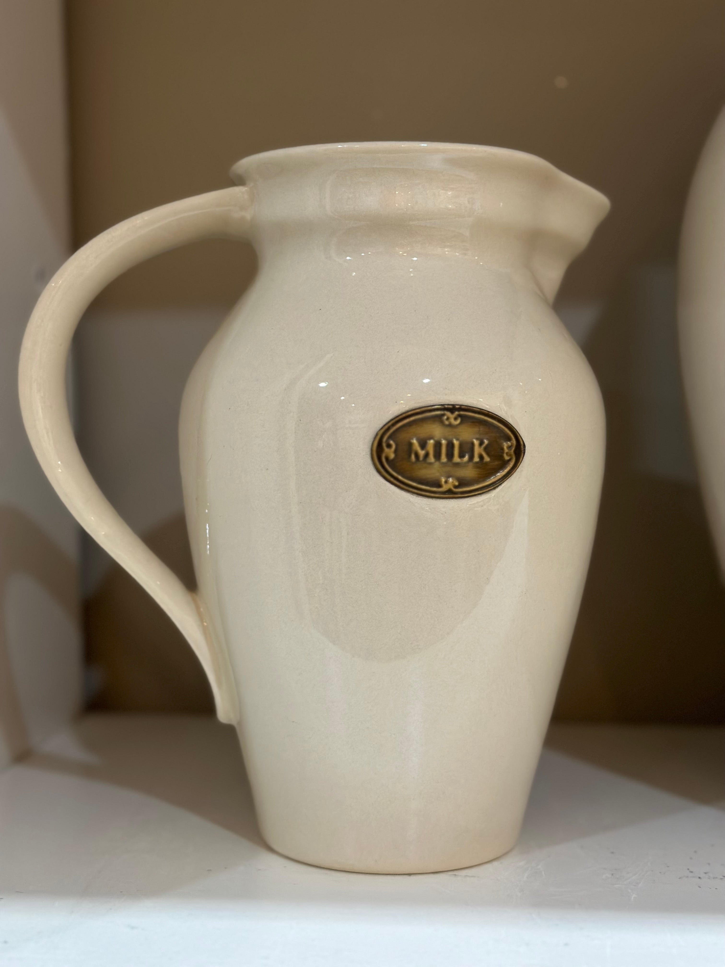Country cottage cream ceramic milk jug