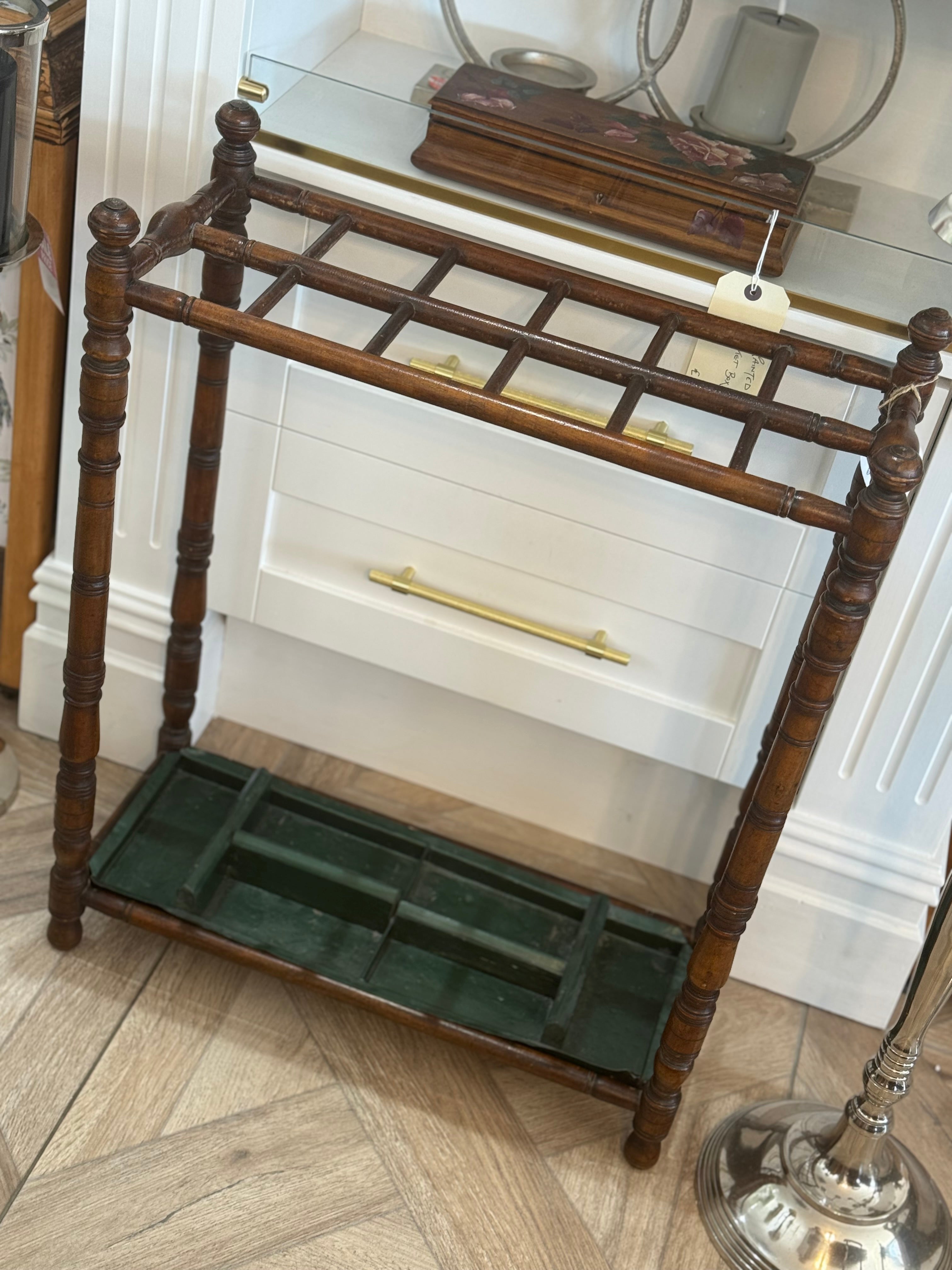 Edwardian Stick Stand with Distressed Green Base