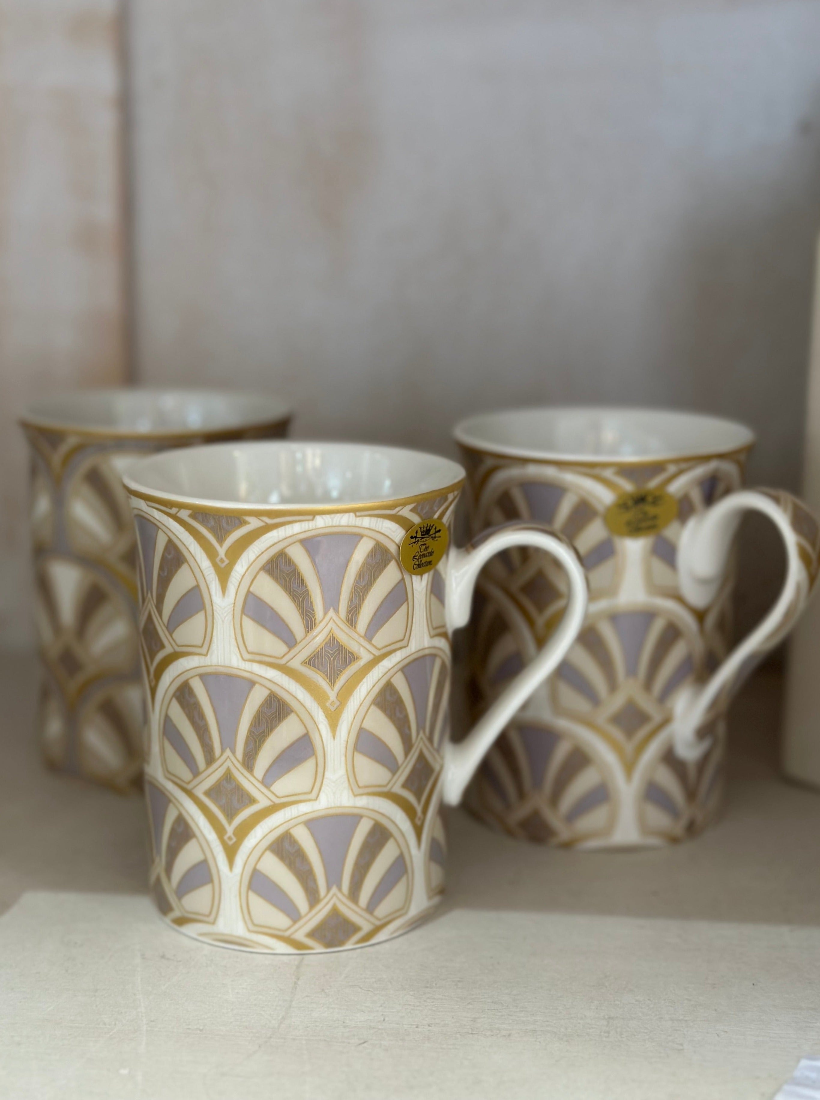 Art Deco White Mug