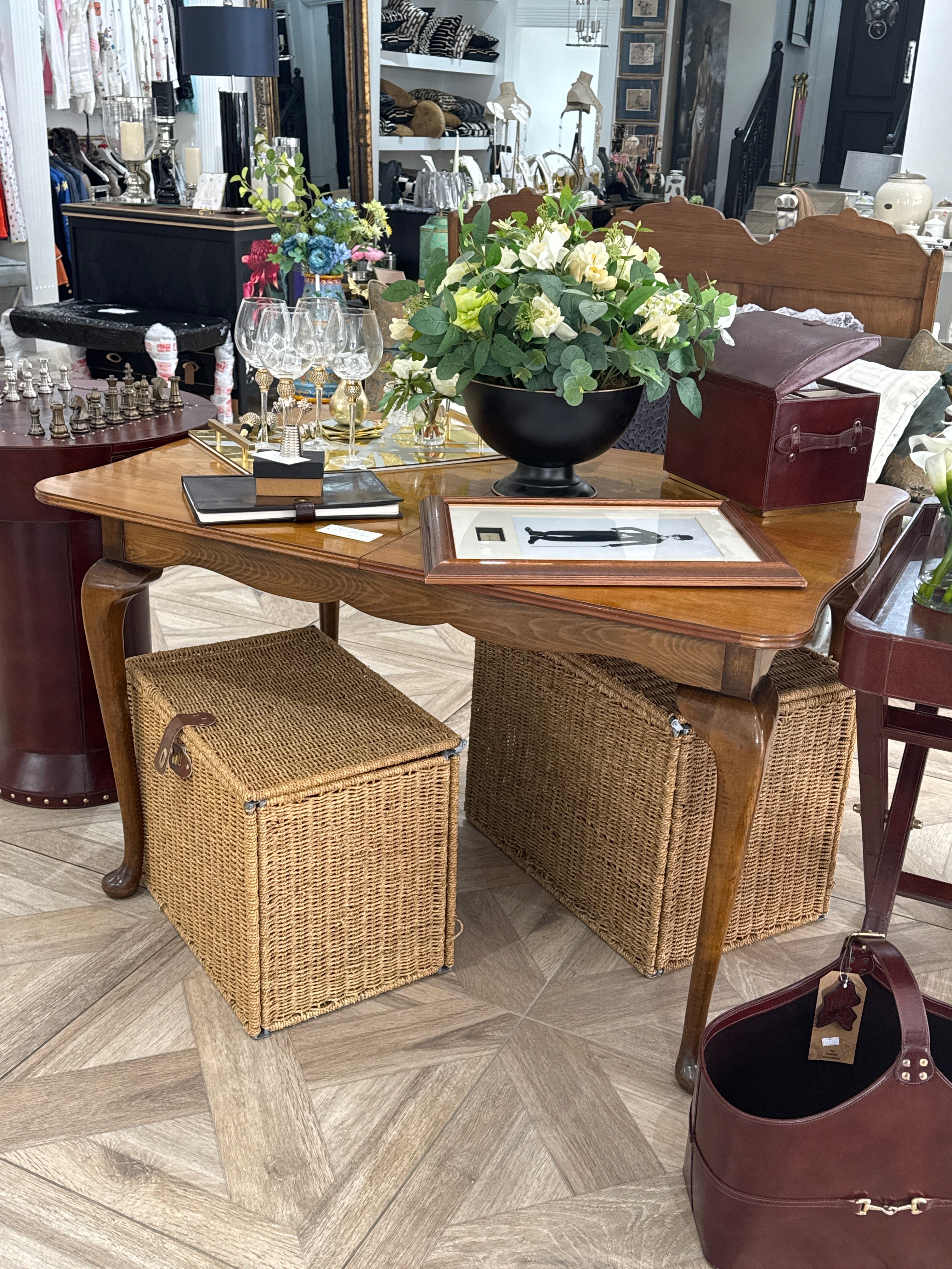 1930s Figured Walnut Dining Table