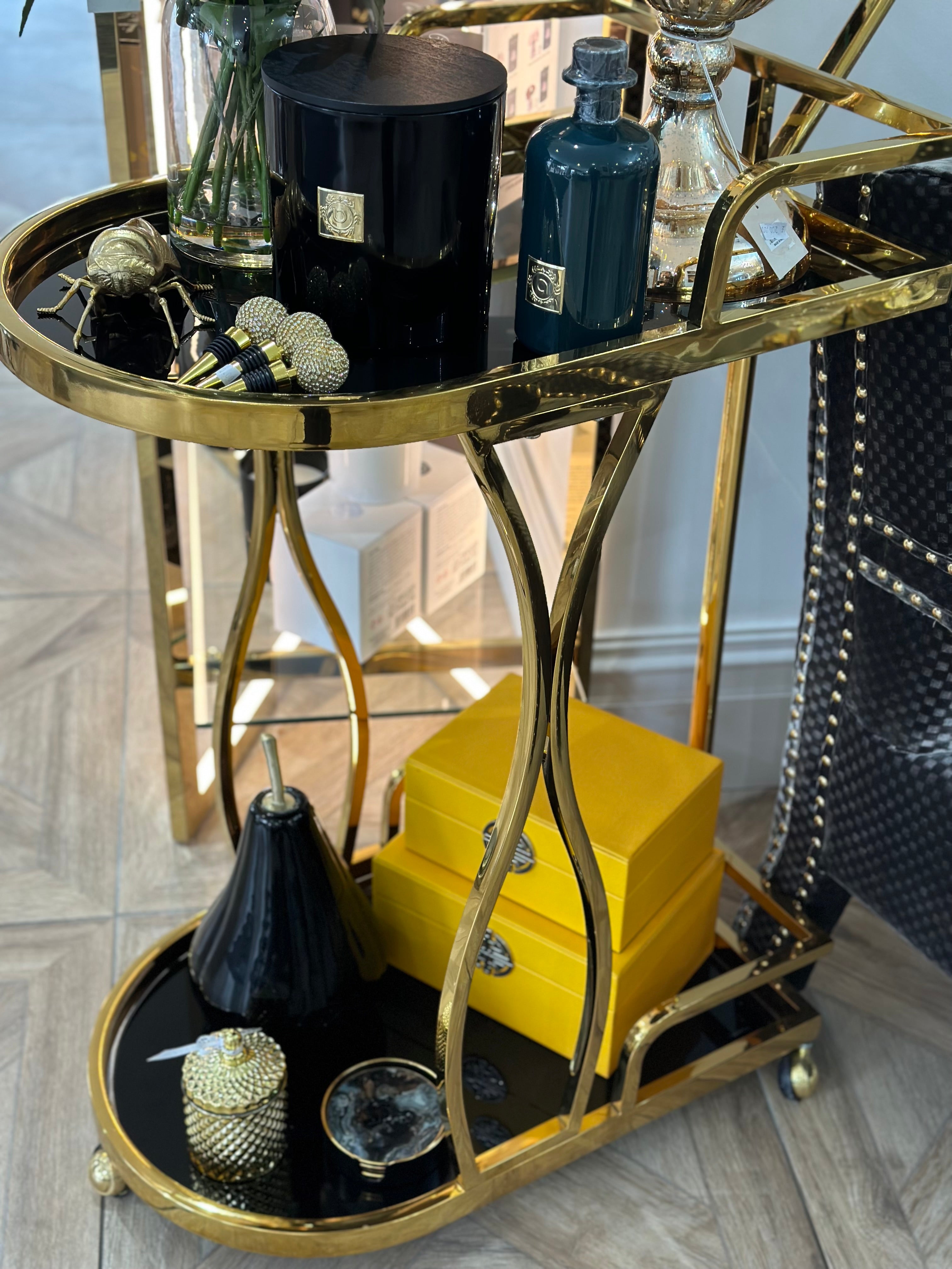 Art Deco Two Tier Drinks Trolley