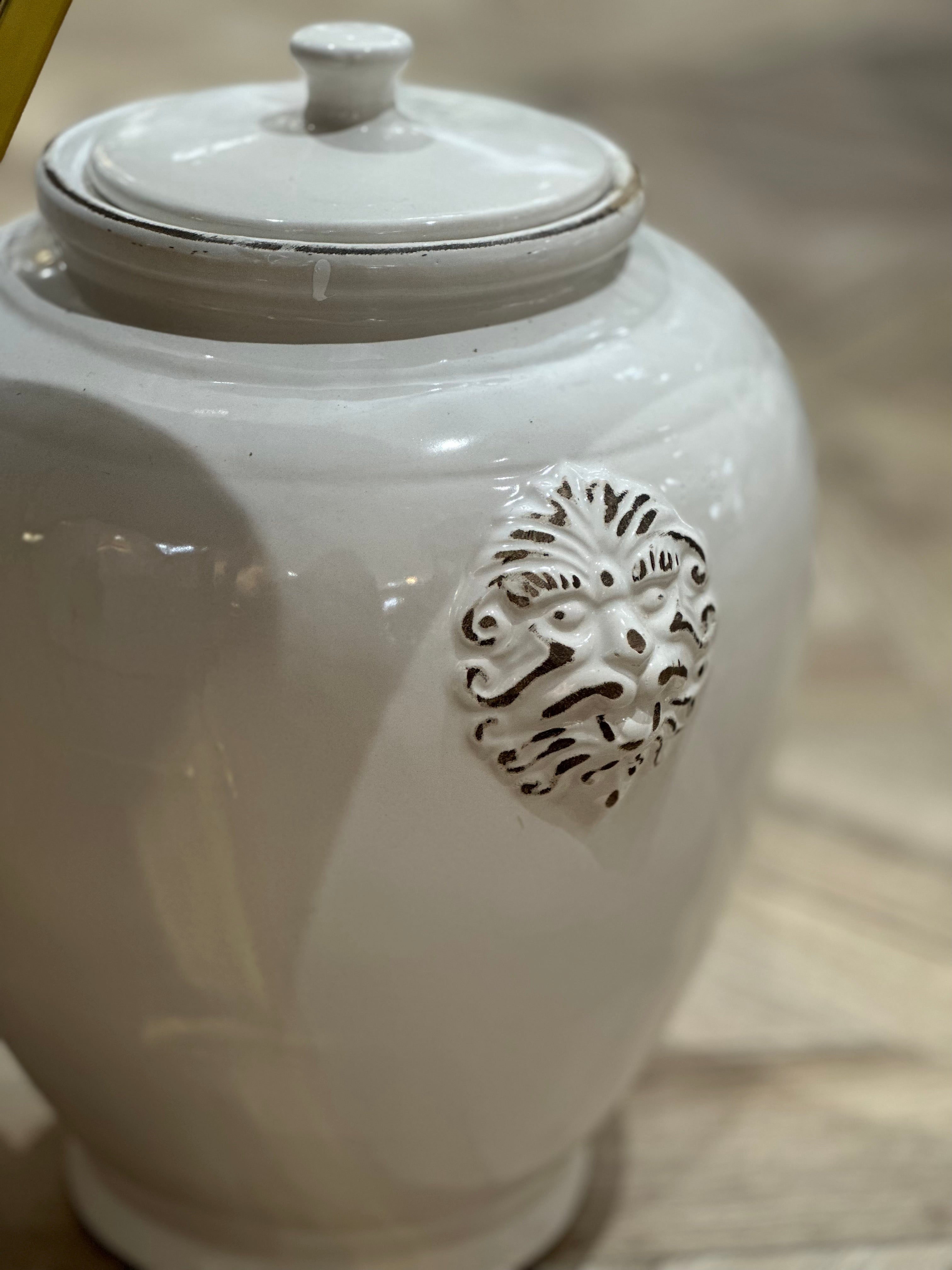 White Zeus Lidded Jar