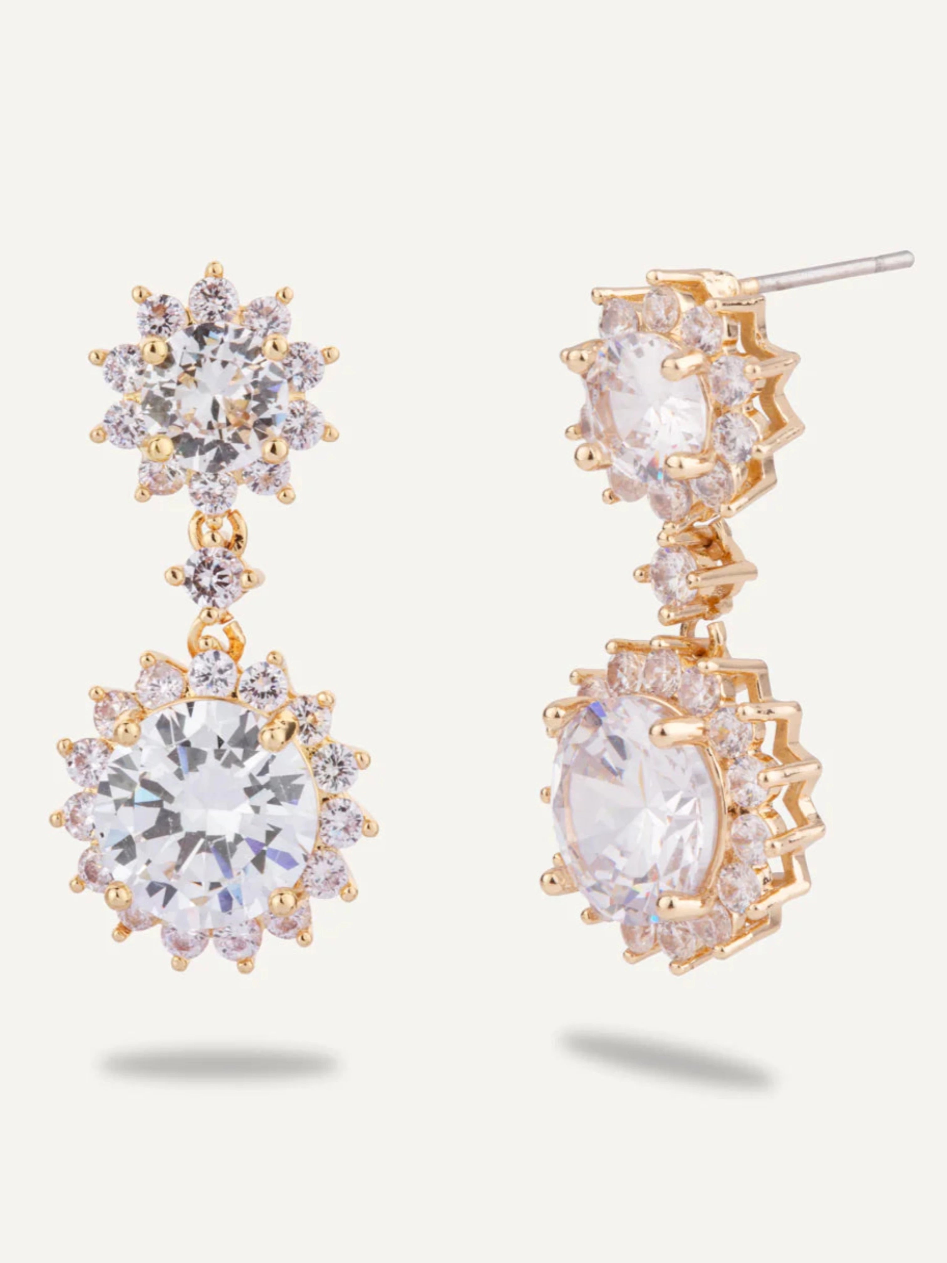 Elizabeth Cubic Zirconia Post Double Earrings