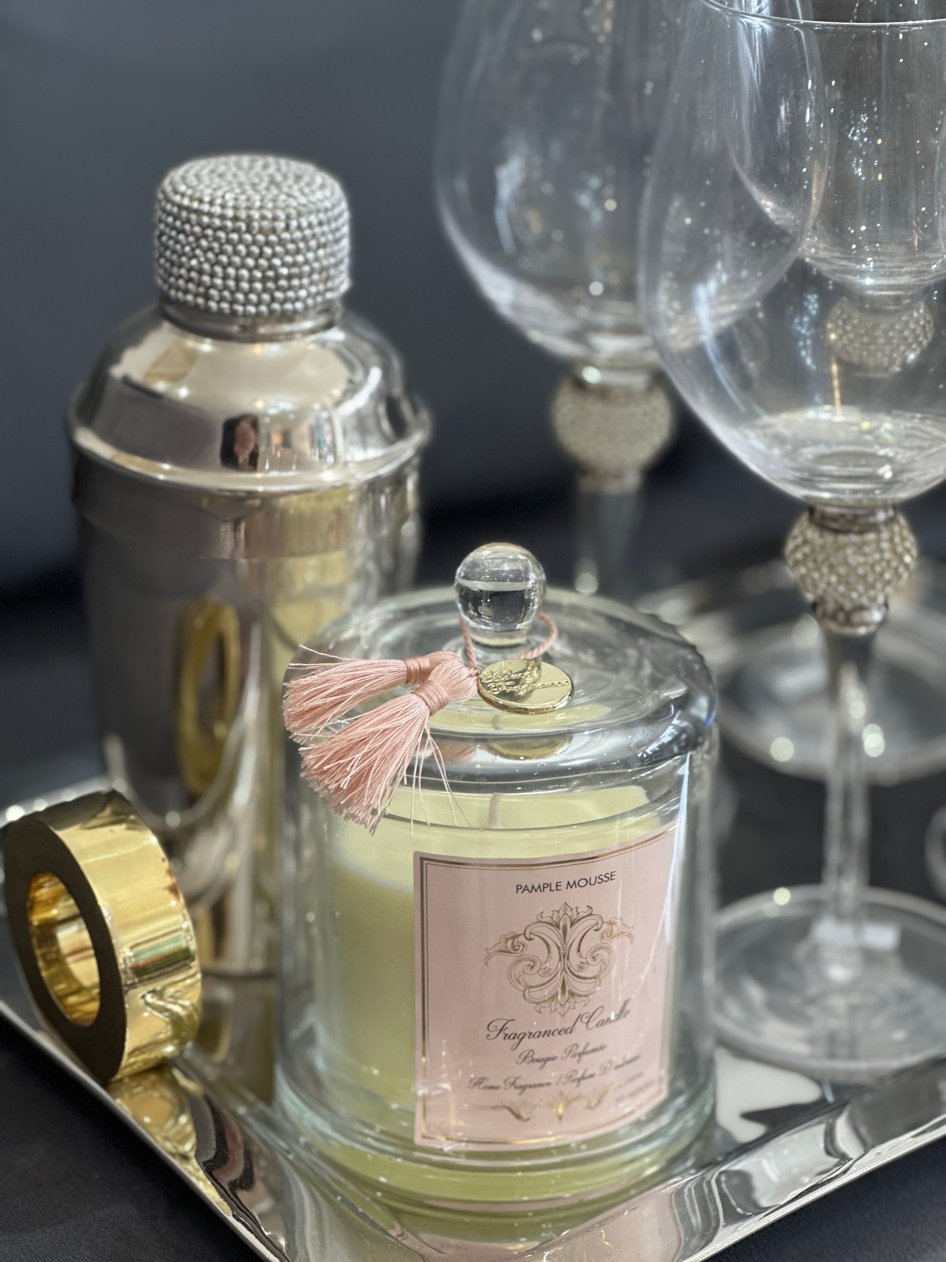 cocktail shaker with crystal detail lid