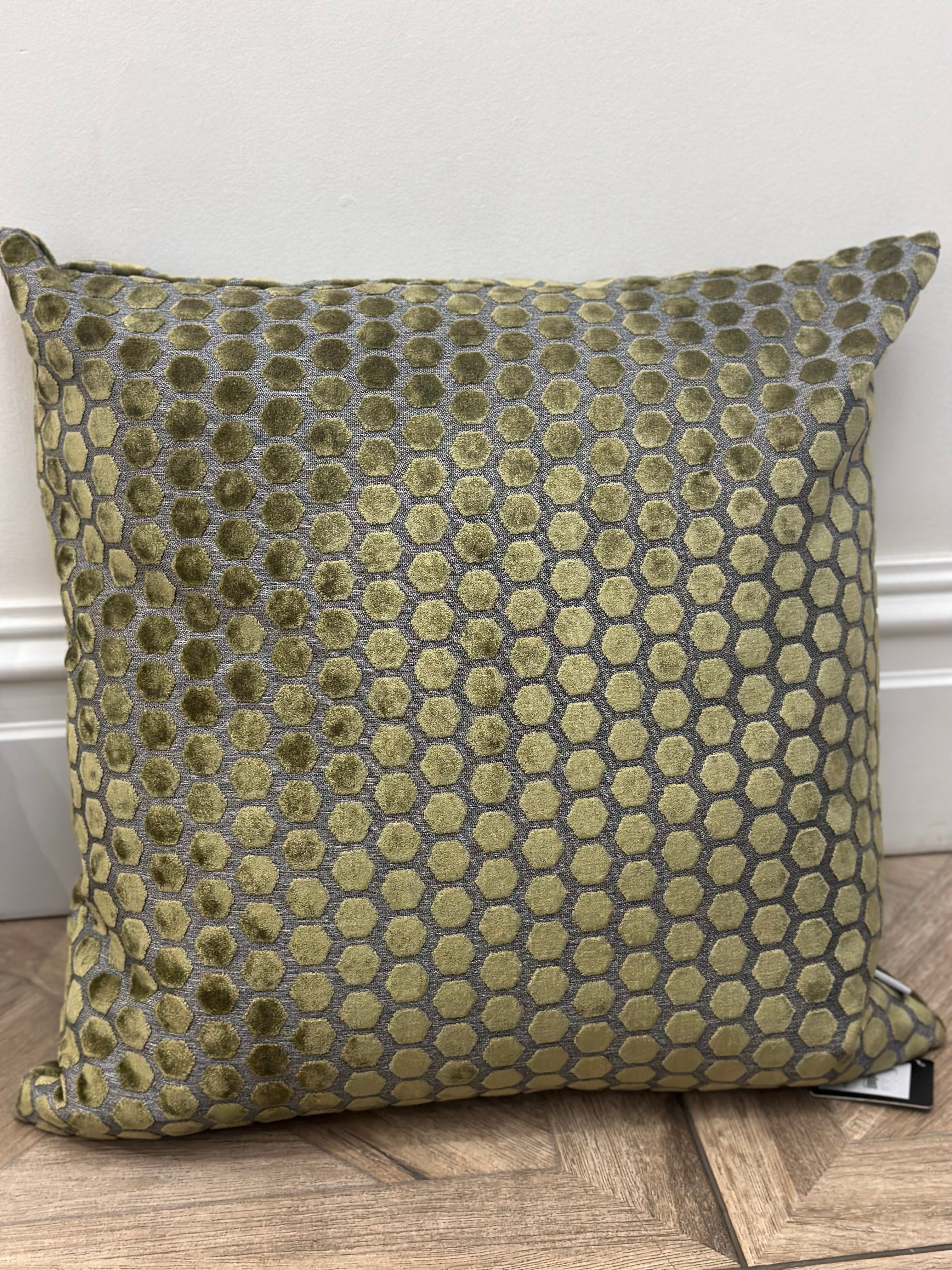 Jorvik Olive Velvet Cushion