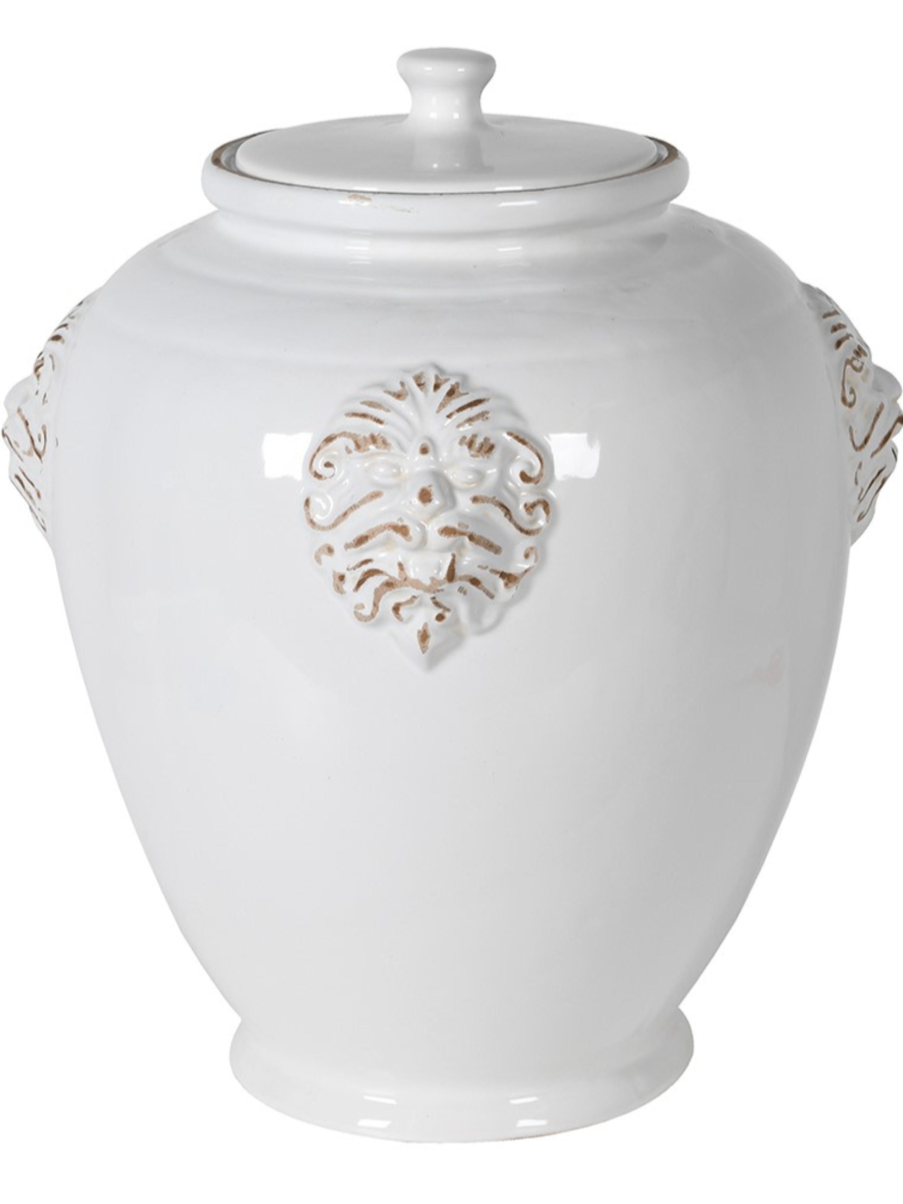 White Zeus Lidded Jar