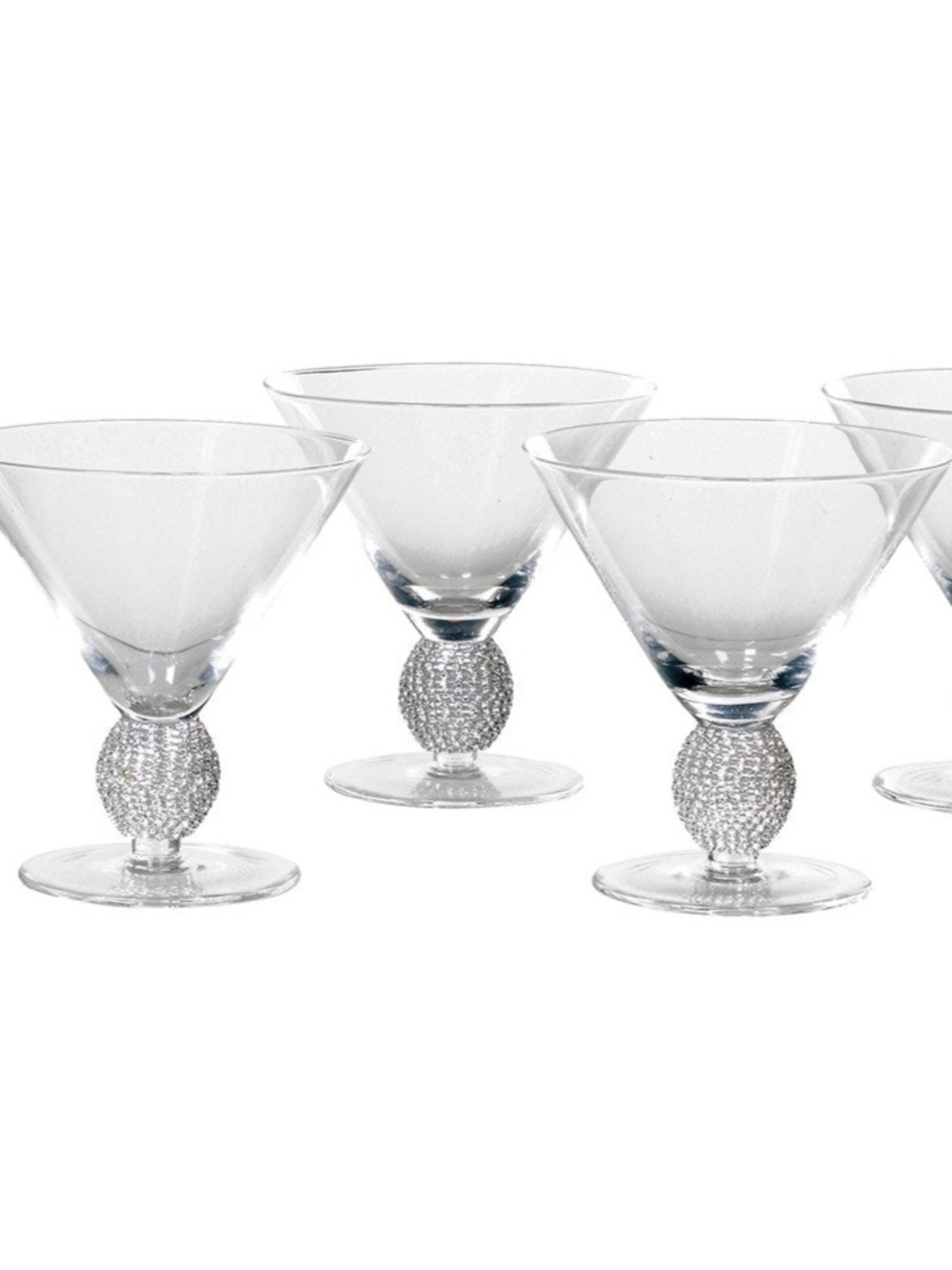 Silver Diamanté Ball Martini Glass