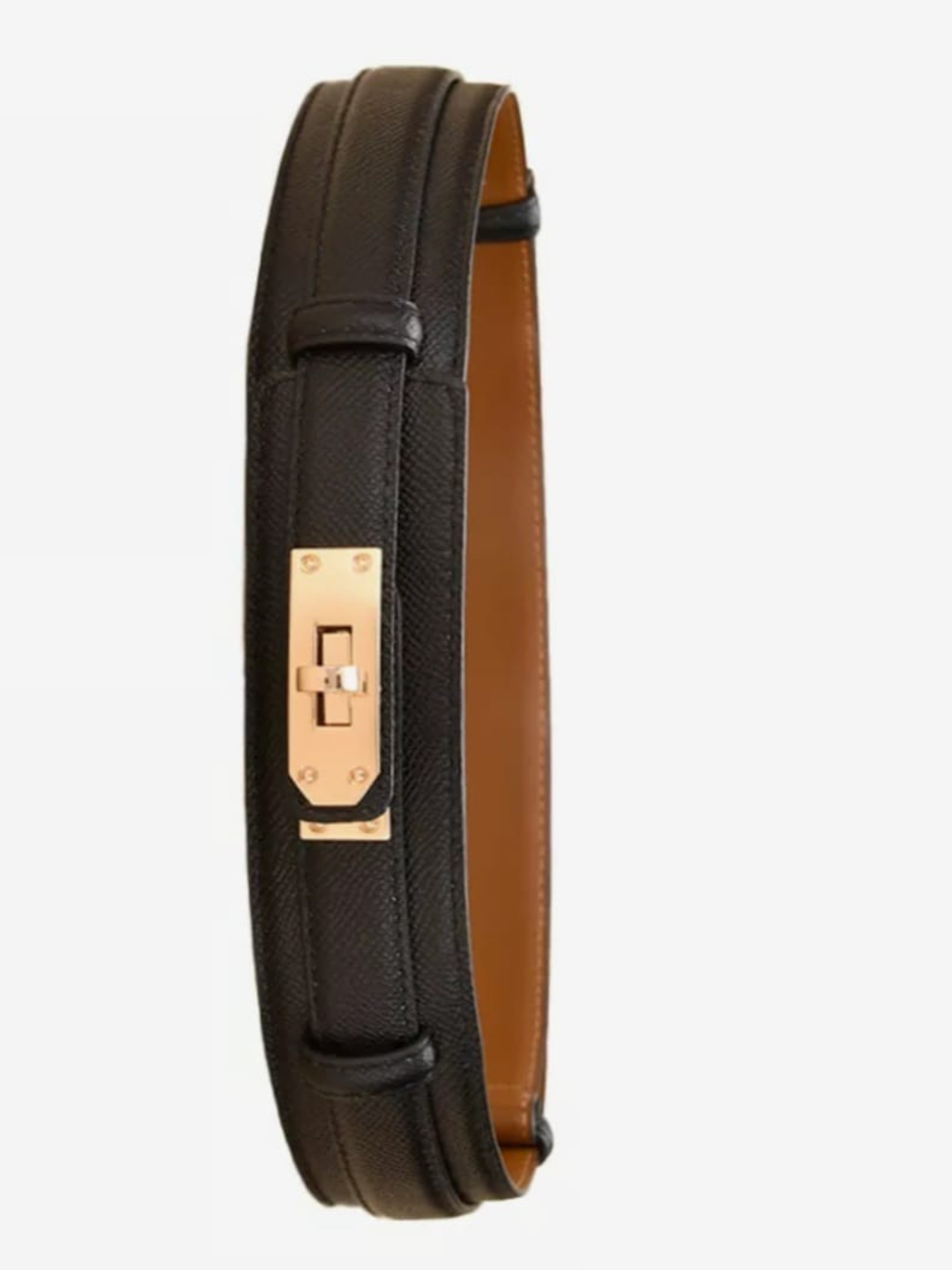 Twist-Lock Adjustable Faux Leather Wide Belt