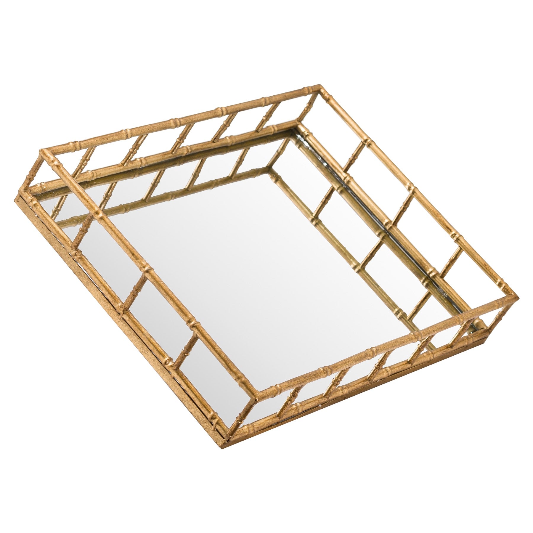 Gold Bamboo Mirrored Tray