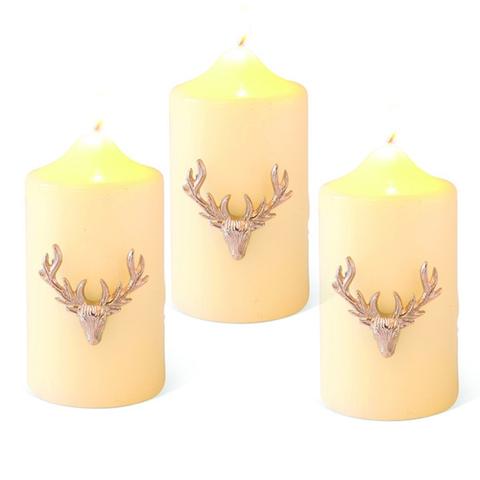 Culinary Concepts Set of Three Small Silver Stag Antler Candle Pins