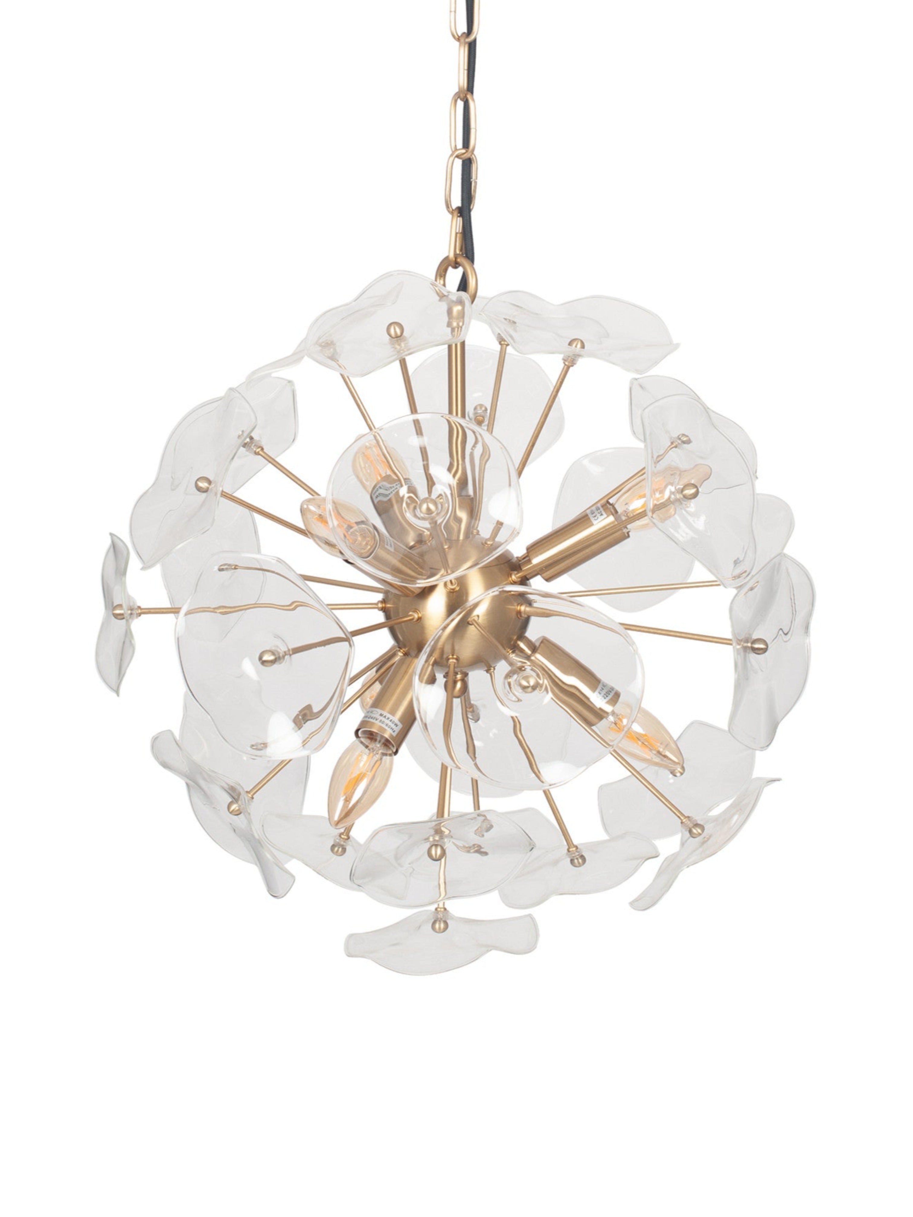 clear glass and gold round pendant