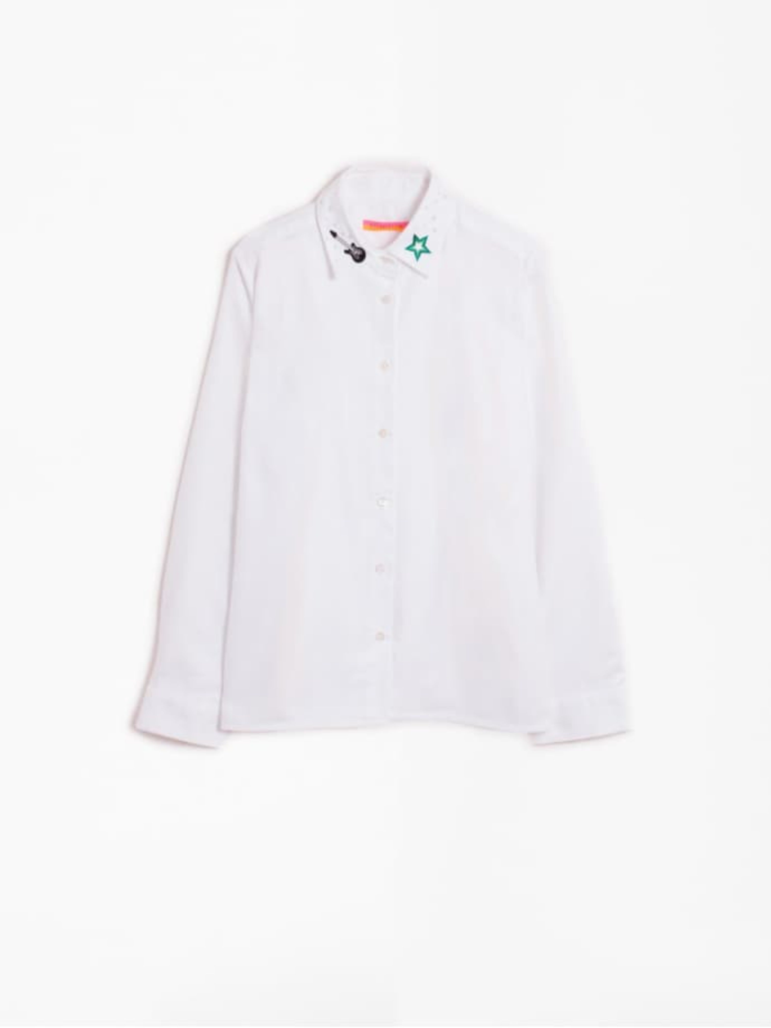 Vilagallo Isabella White Embroidery Shirt