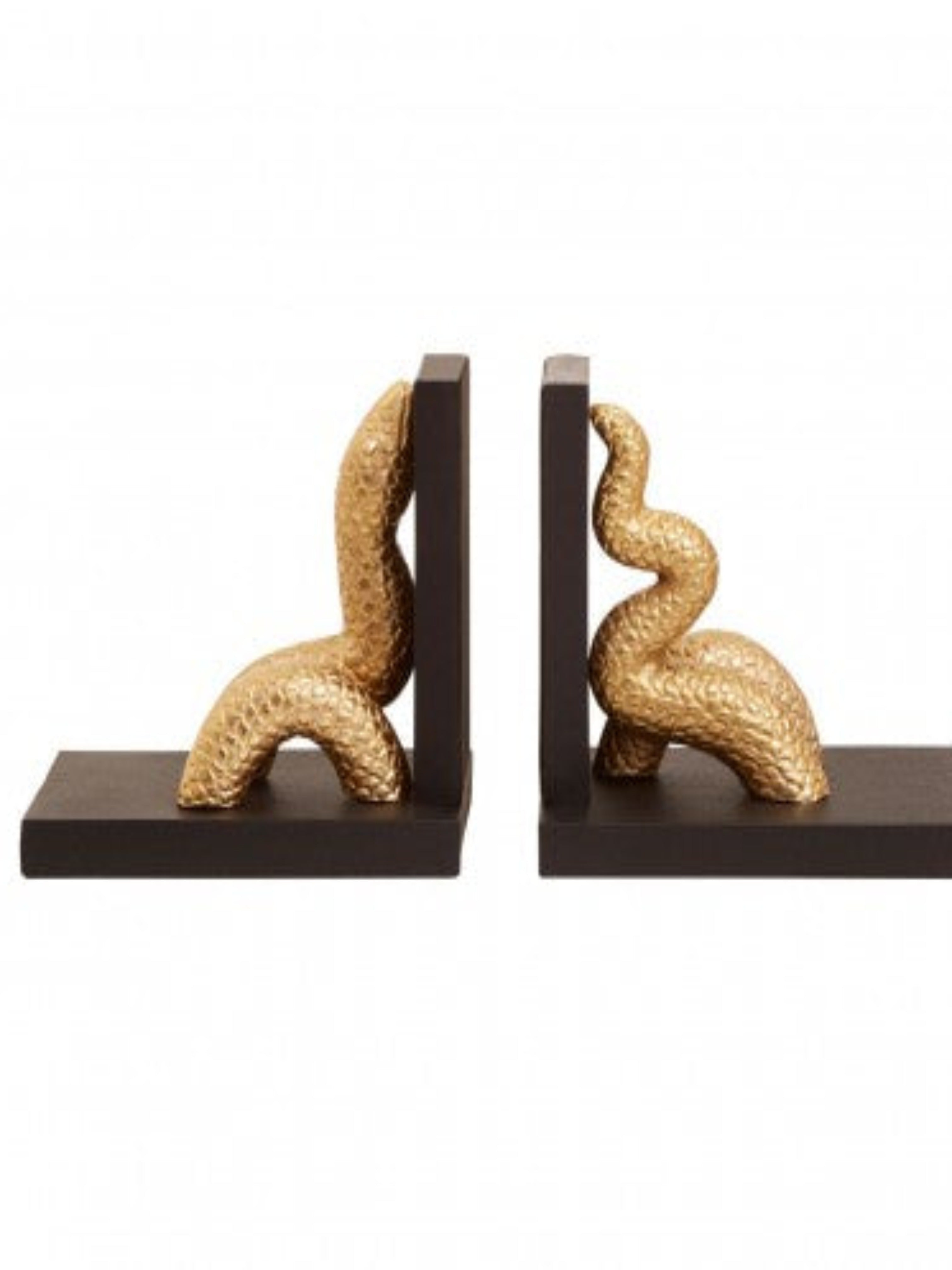 Gold and Black Serpent Bookends