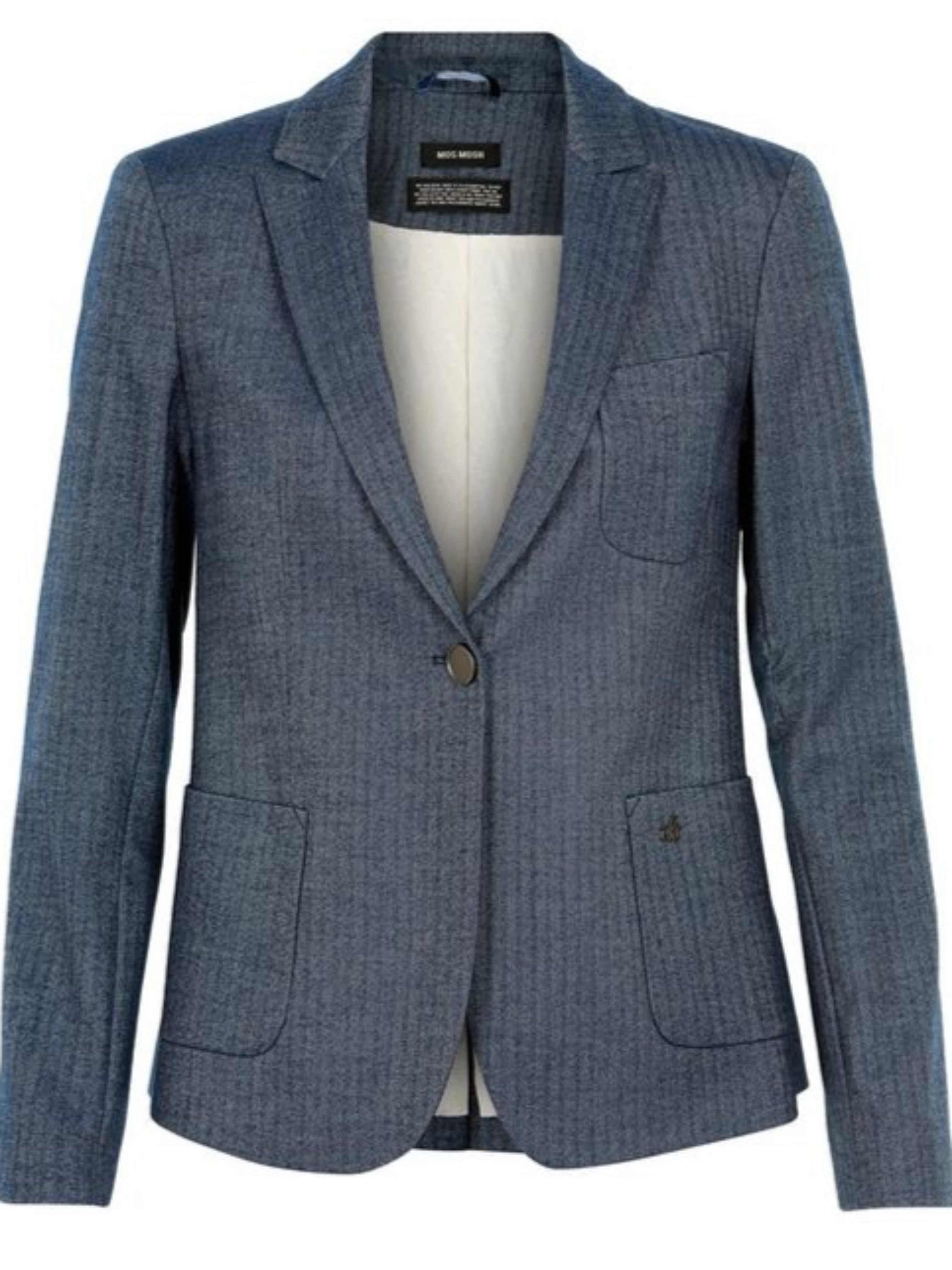 Mos Mosh Club Herringbone Blazer in Navy