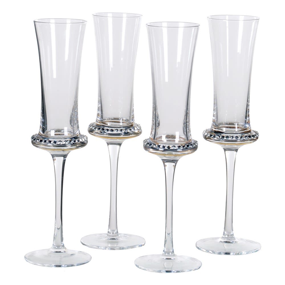 Diamante Shaped Champagne Flutes