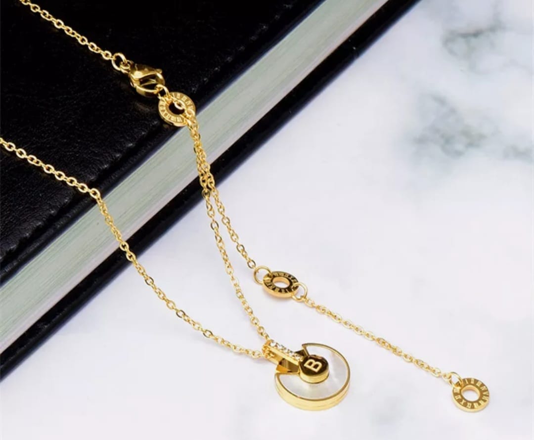 Gold Plated Necklace with Small Round Pendant