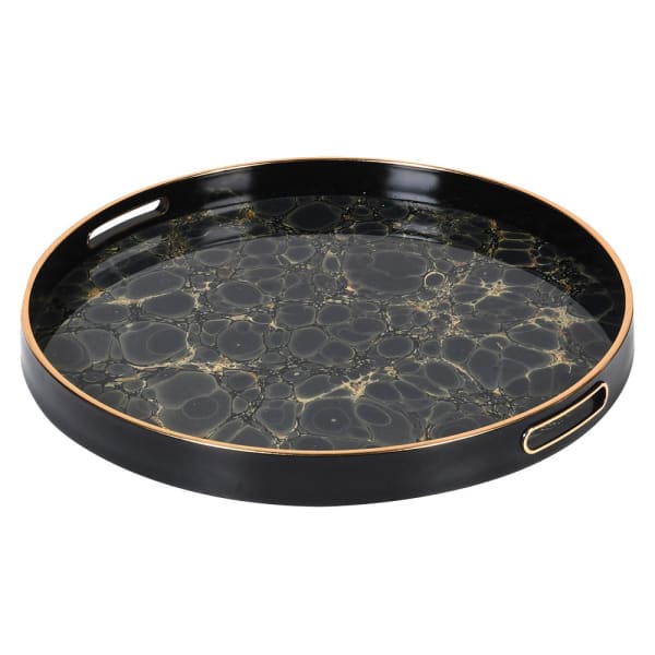 Indigo Blue and Gold Mottled Effect Tray