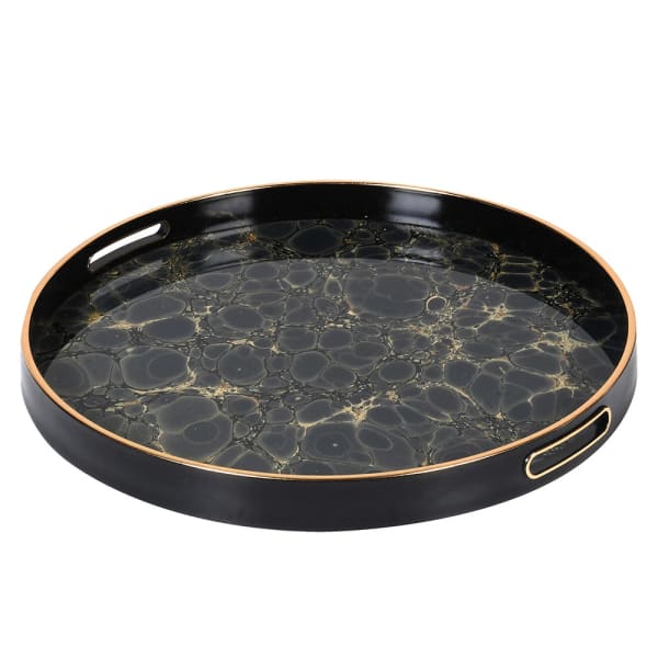 Indigo Blue and Gold Mottled Effect Tray