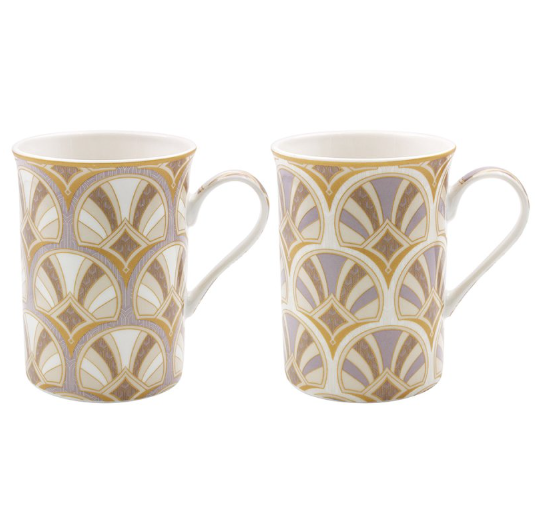 Art Deco White Mug