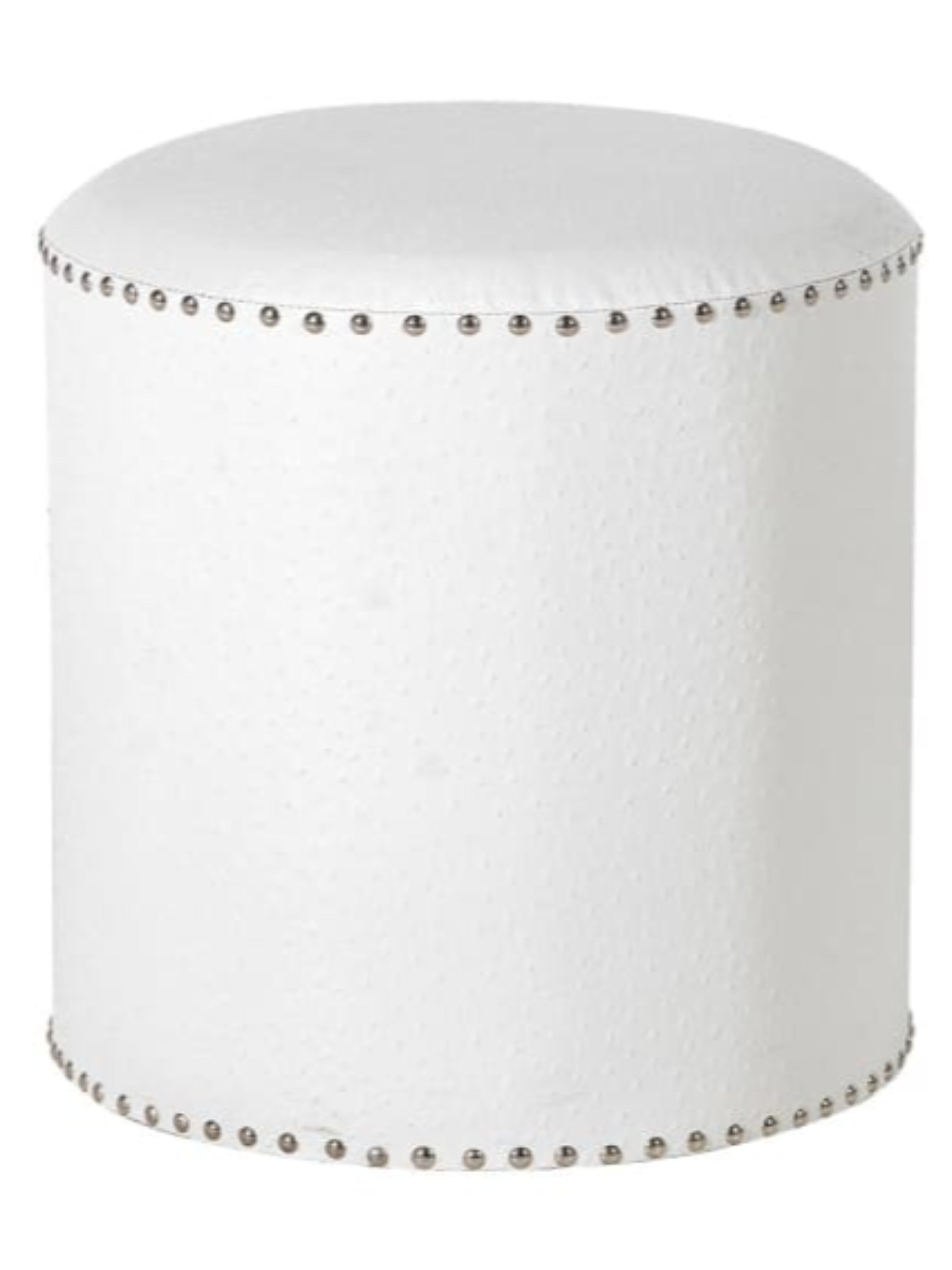 White Textured Foot Stool