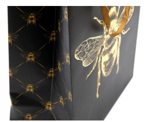 Golden Bee Black Gift Bag