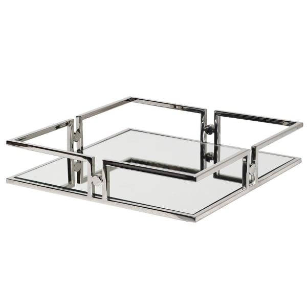 Square Nickel Mirror Tray