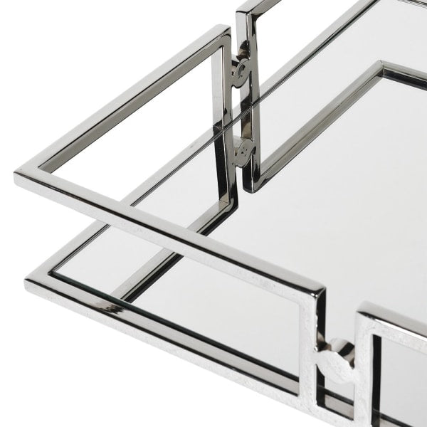 Square Nickel Mirror Tray