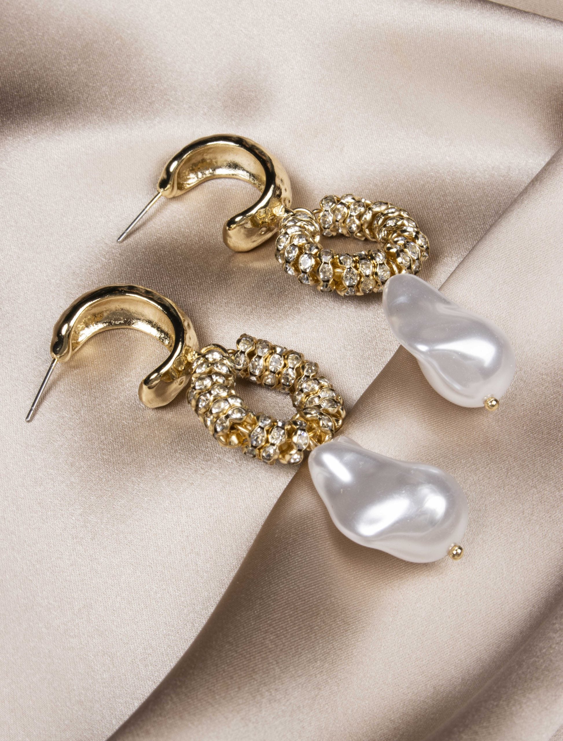 Gold Plated Pearl Drop Earrings