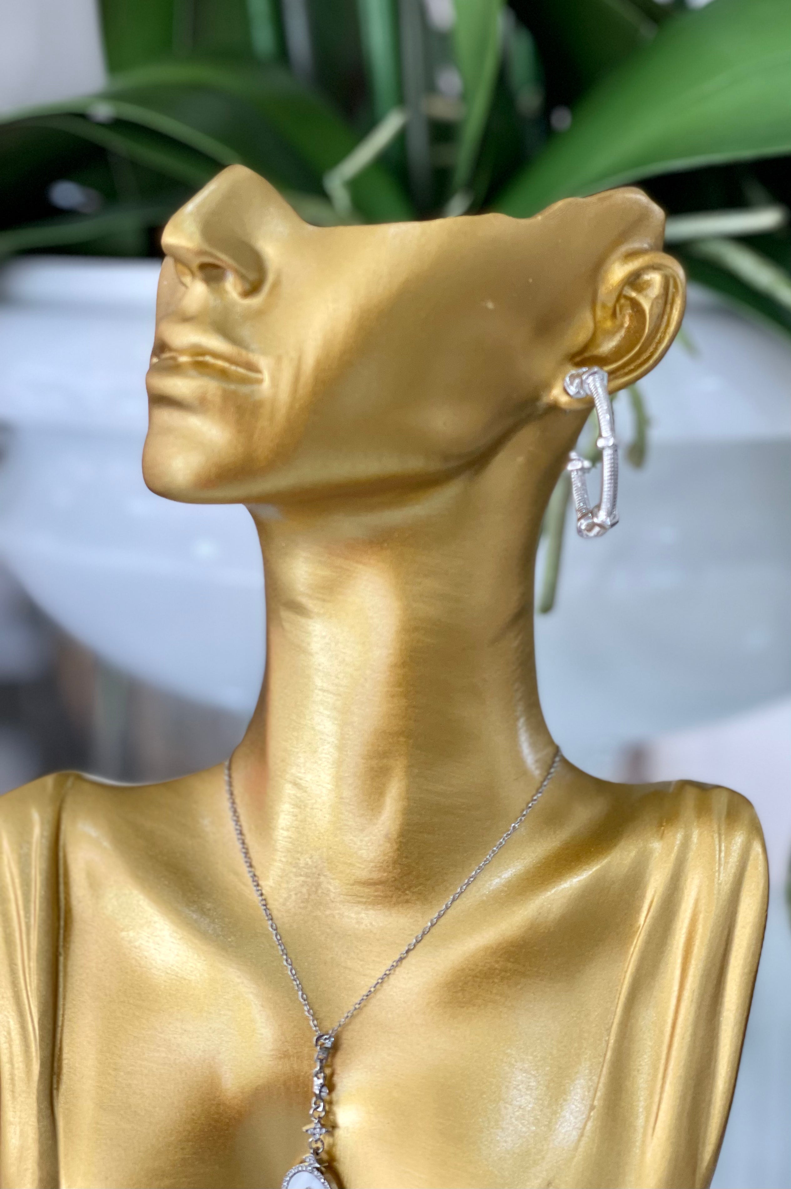 Silver Plated Screw and Bolt Hoop Earrings