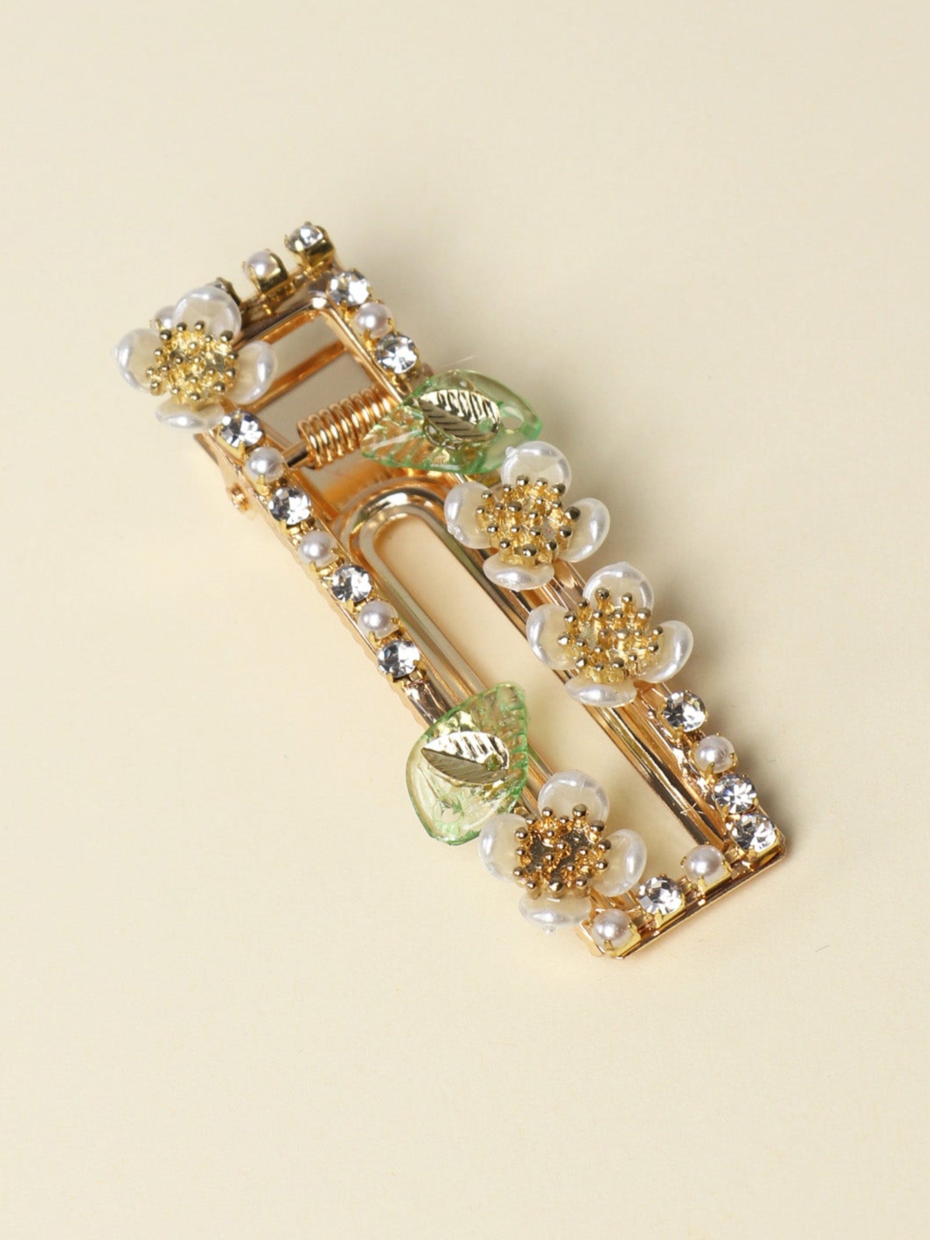 Gold Plated Flower Design Hair Clip