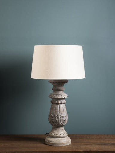 Sculpted Wooden Candelabra Lamp
