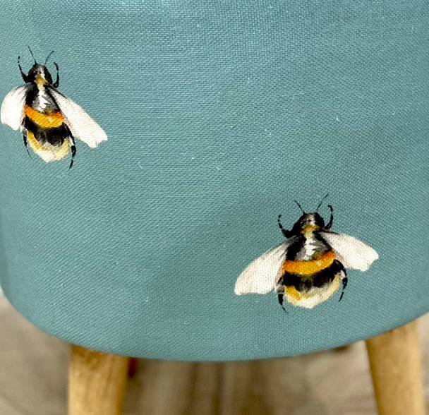 Duck Egg Blue Bee Storage Footstool