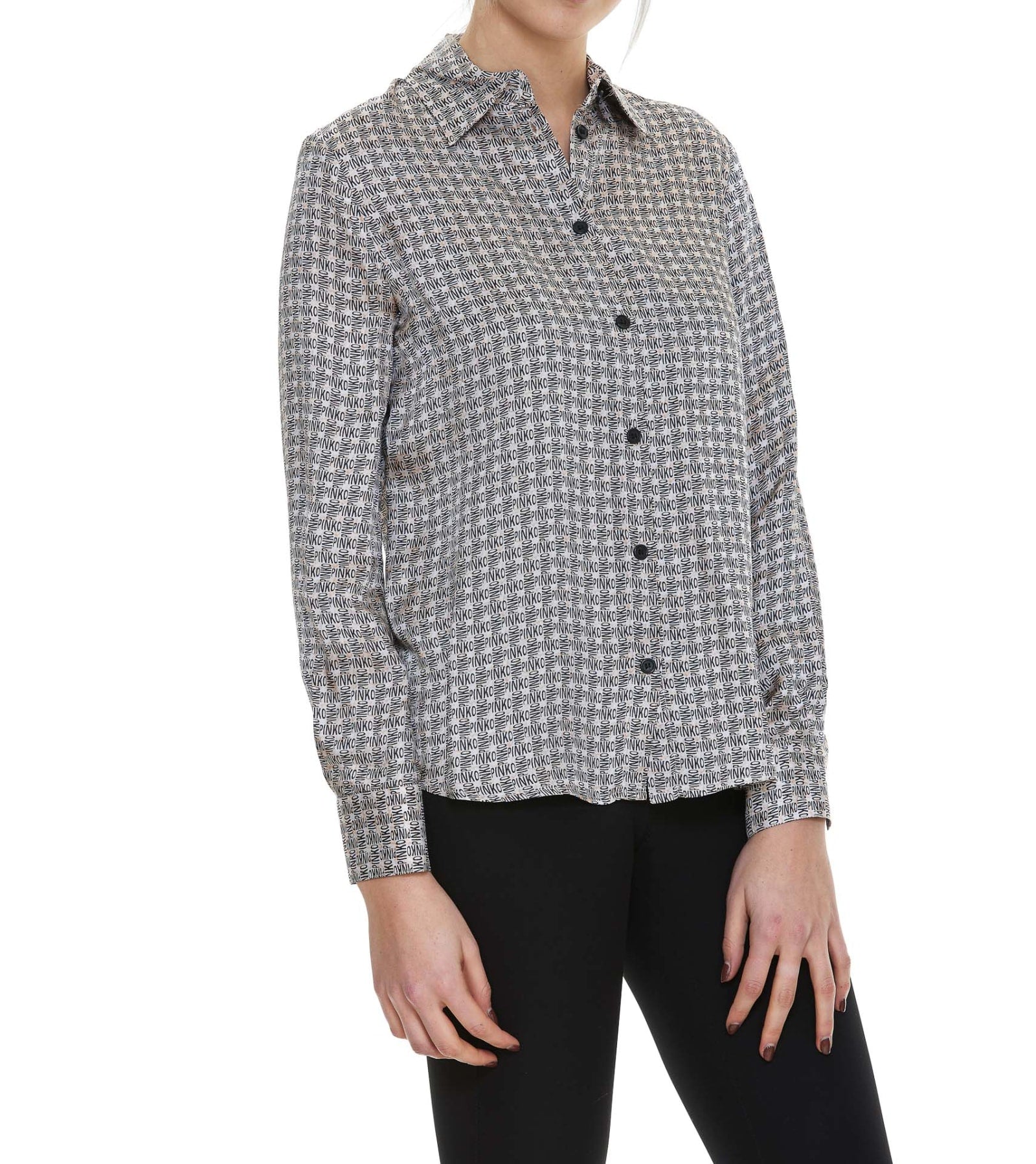 Pinko Shirt with Logo Monogram Print