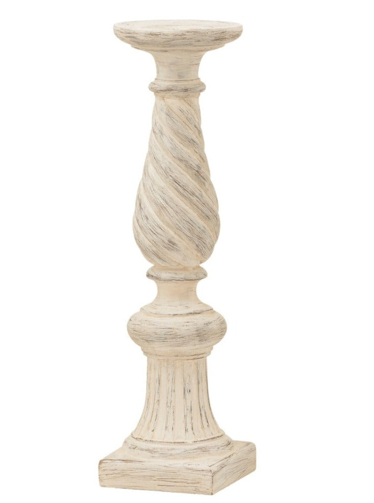 Crafted with iconic elegance, the Antique Ivory Twisted Candle Column is a luxurious candle holder that will add an air of sophistication to any room