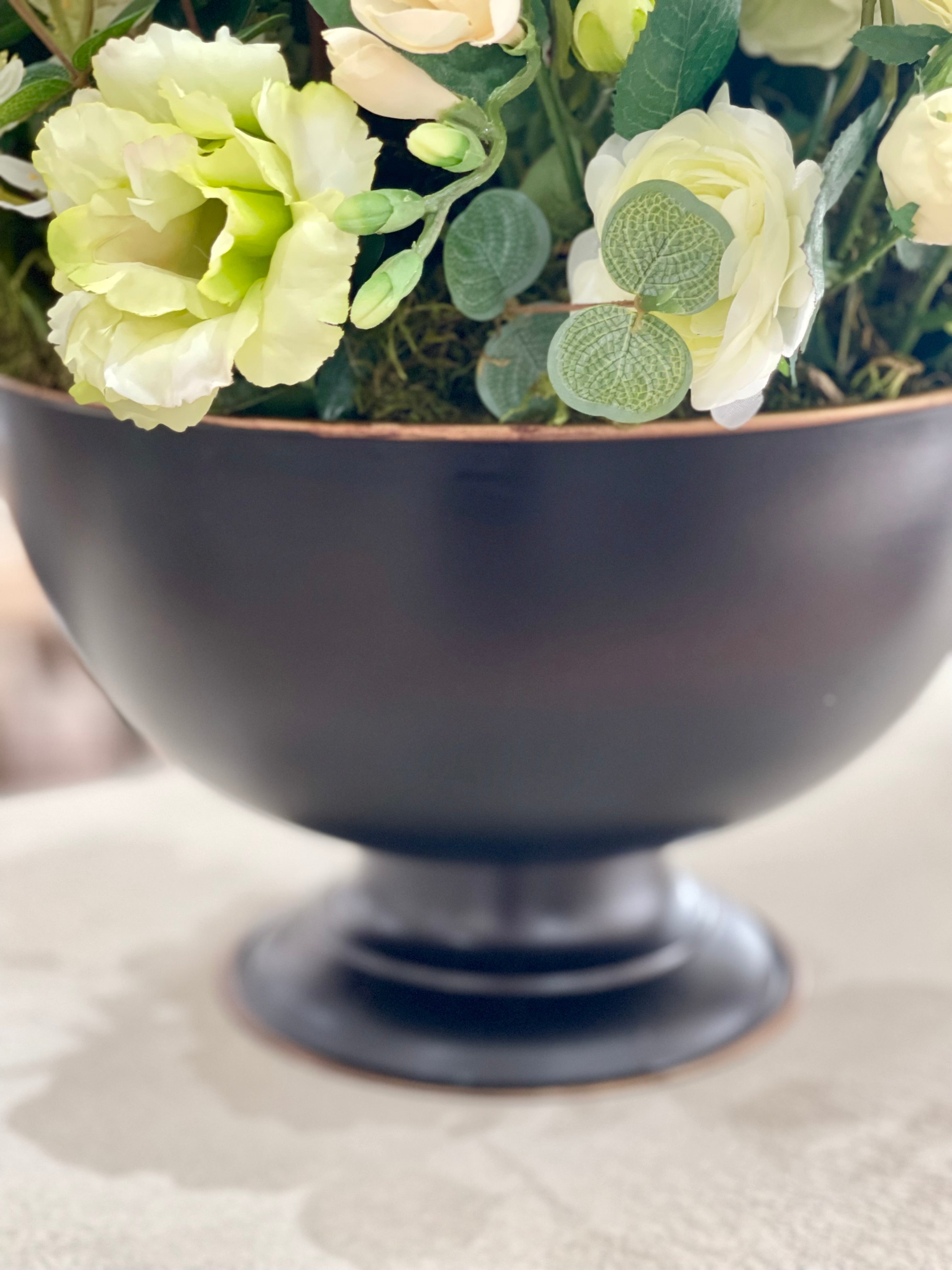 Faux Hydrangea, Ranunculus and Foliage Arrangement