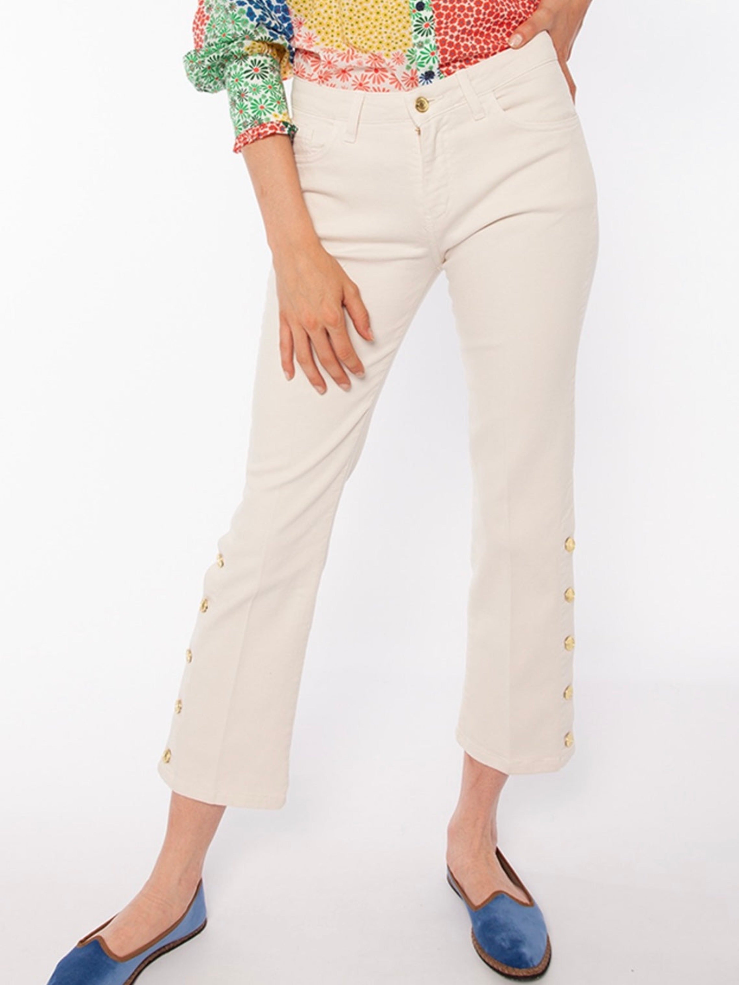 Vilagallo Ecru Fabiola Trousers